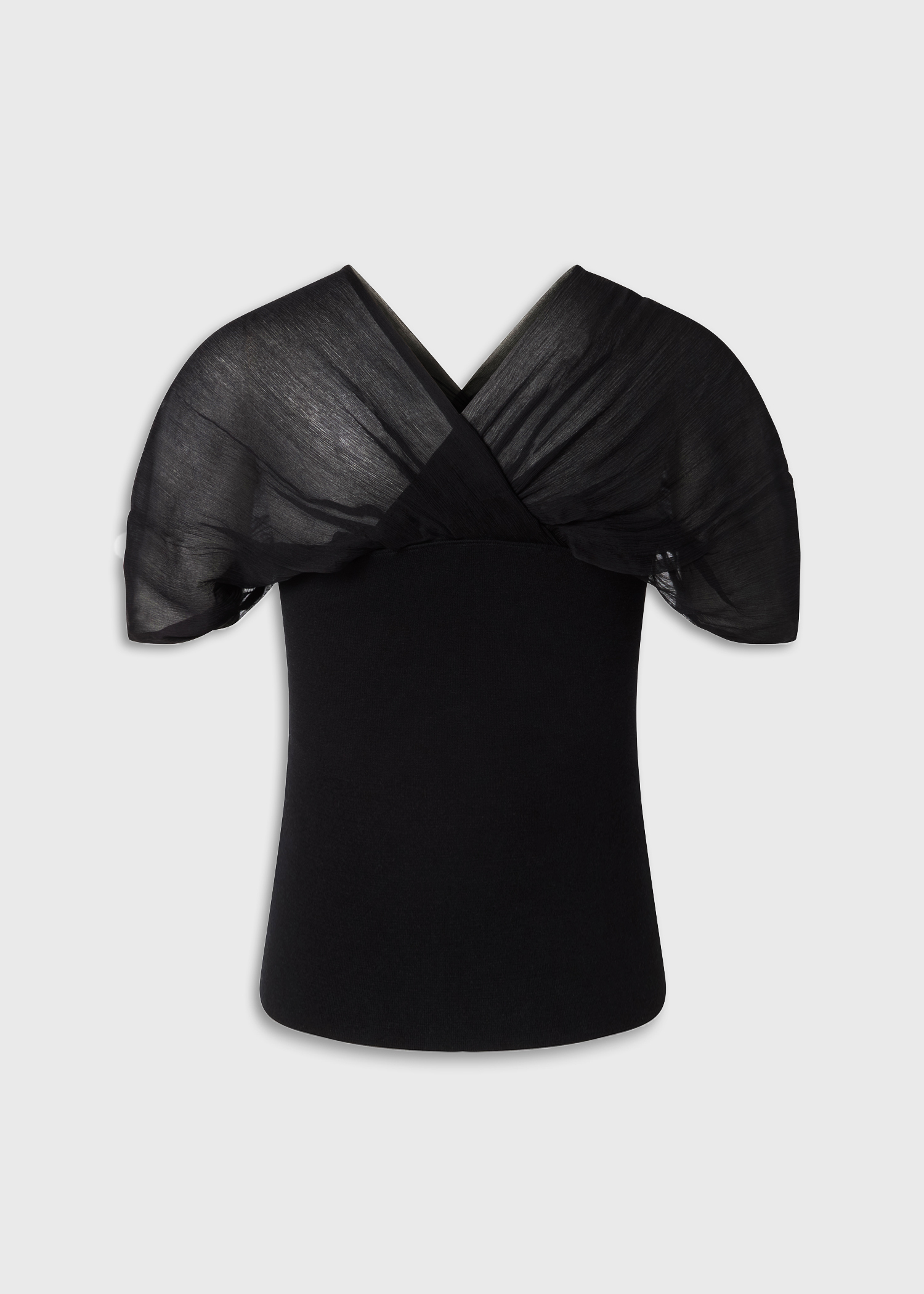 Indira Silk Georgette Top · Noir