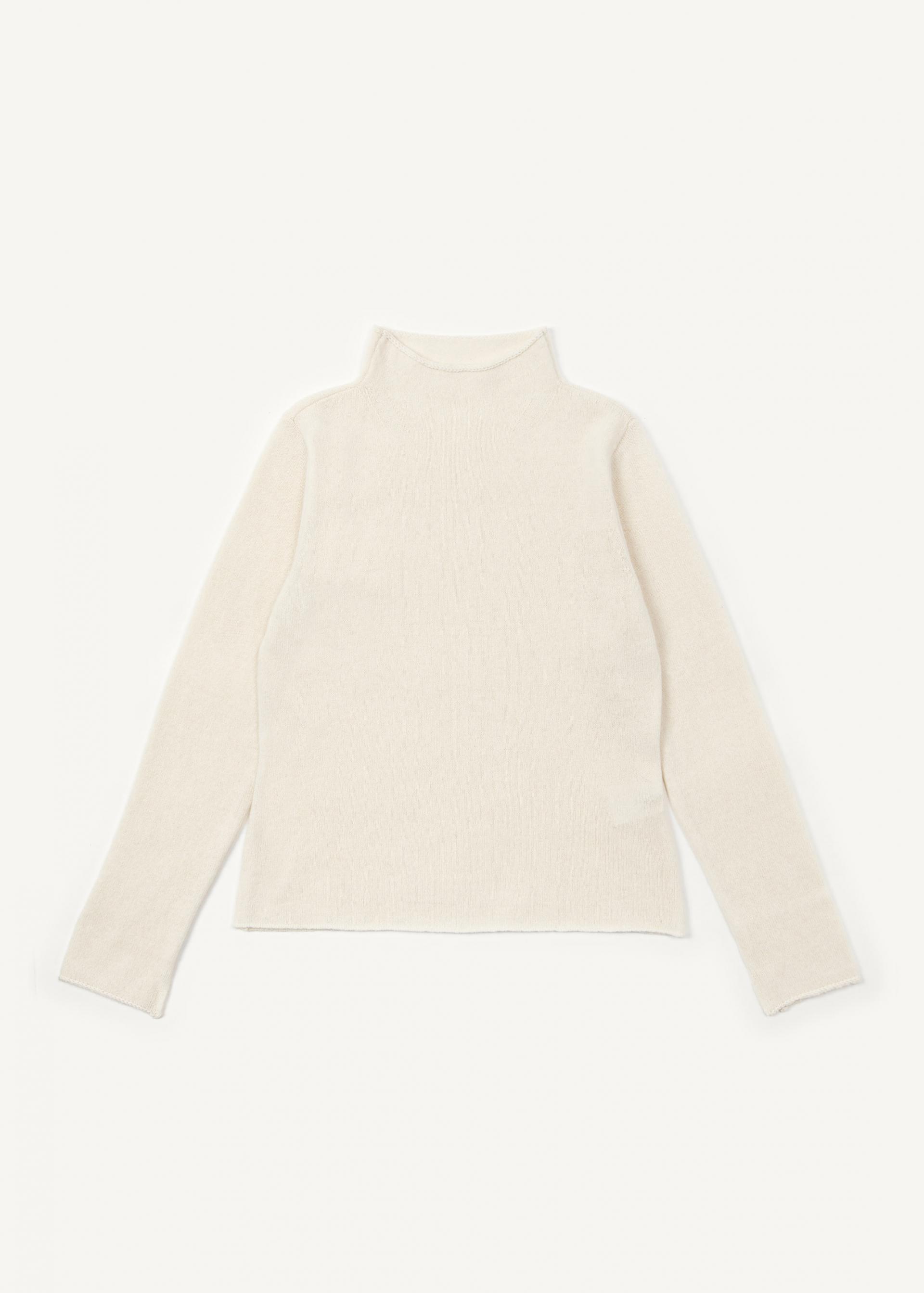 Wool Silk Mock-neck Sweater · Cream
