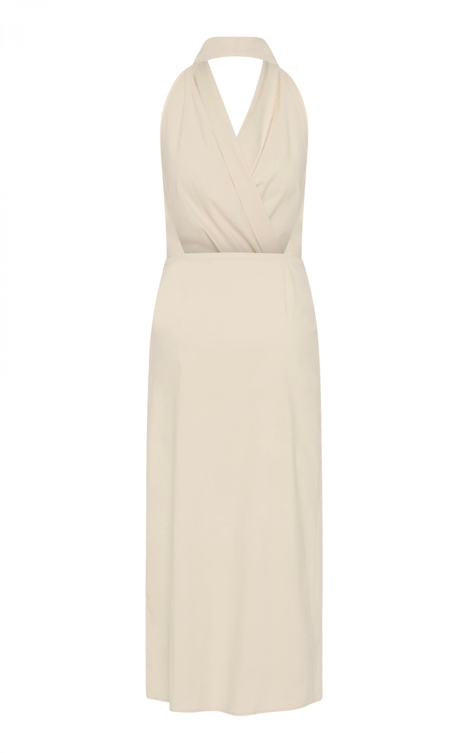 Halter Wrap Backless Dress · Porcelain