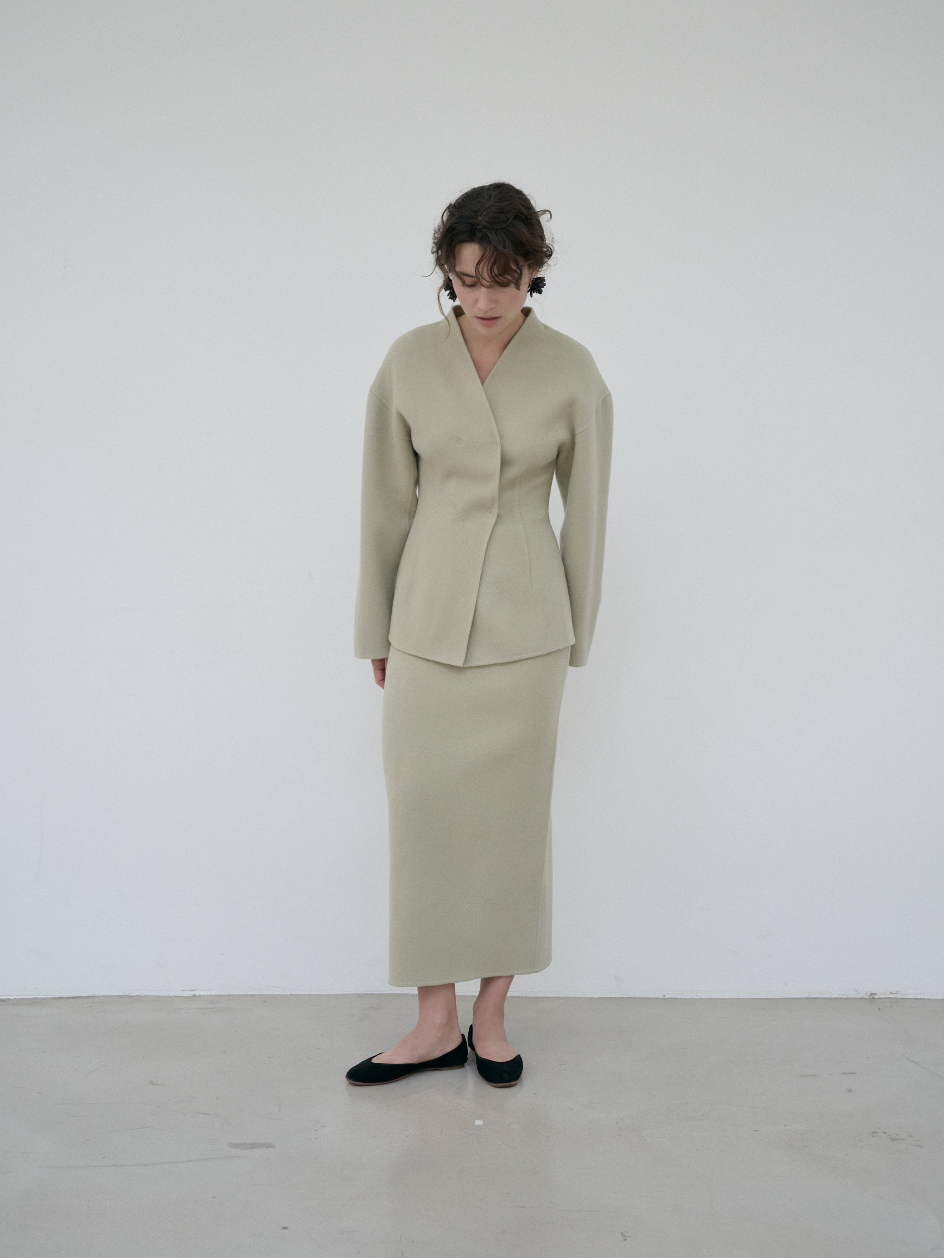 Cashmere maxi skirt ·Sand