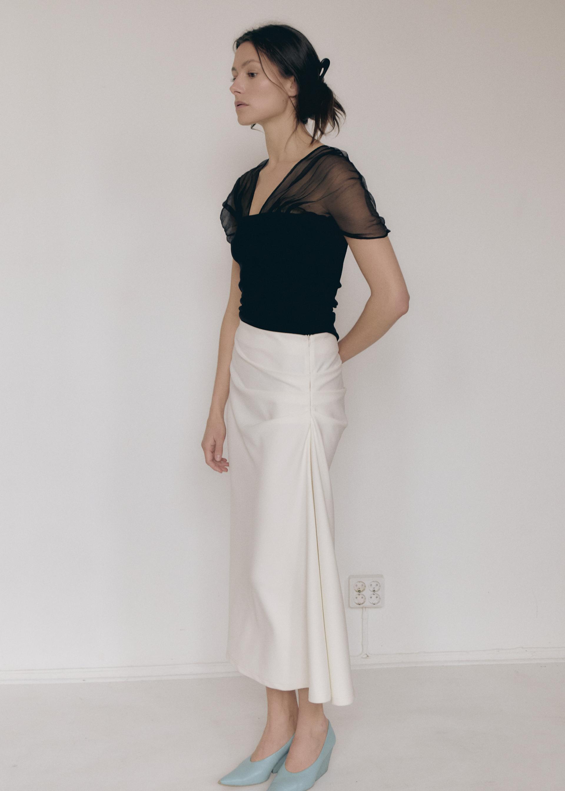 Indira Silk Georgette Top · Noir