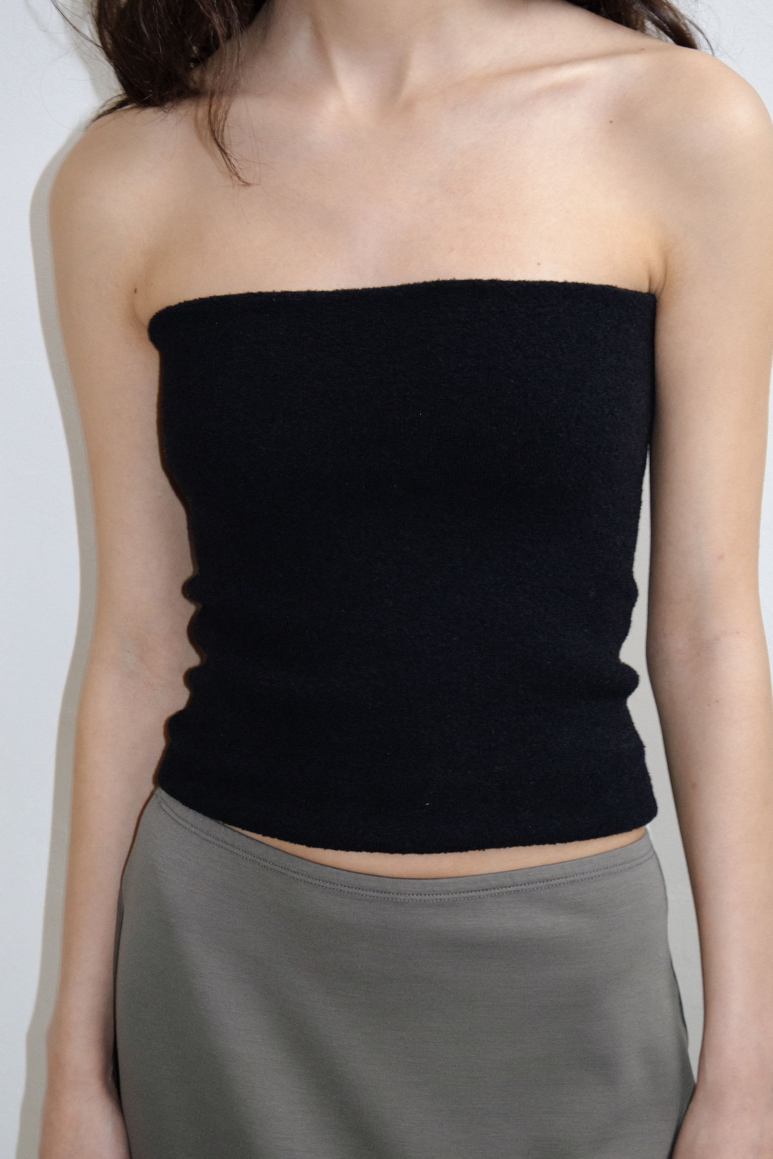Boucle Knit Bandeau · Black