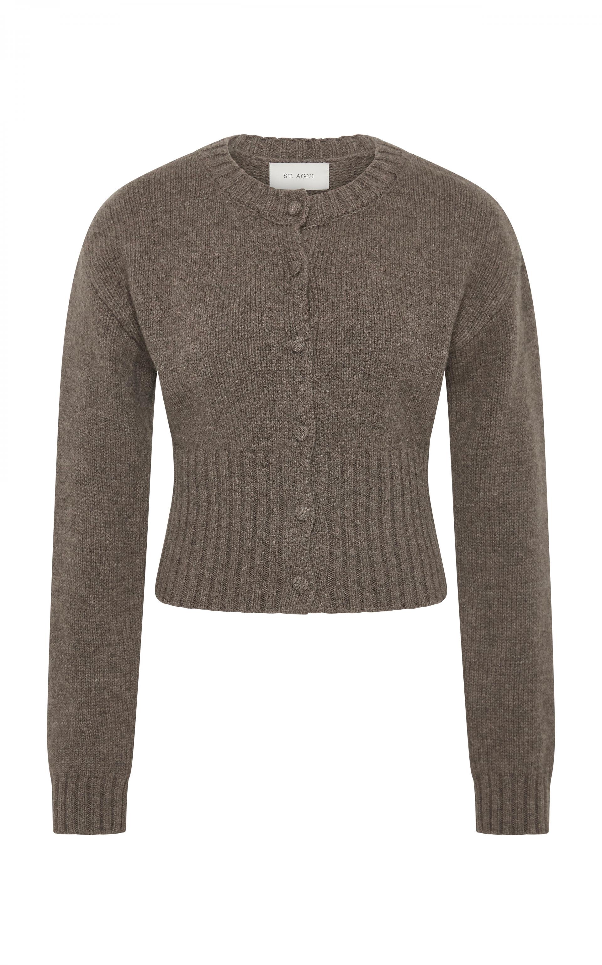 Wool Cardigan · Taupe Melange