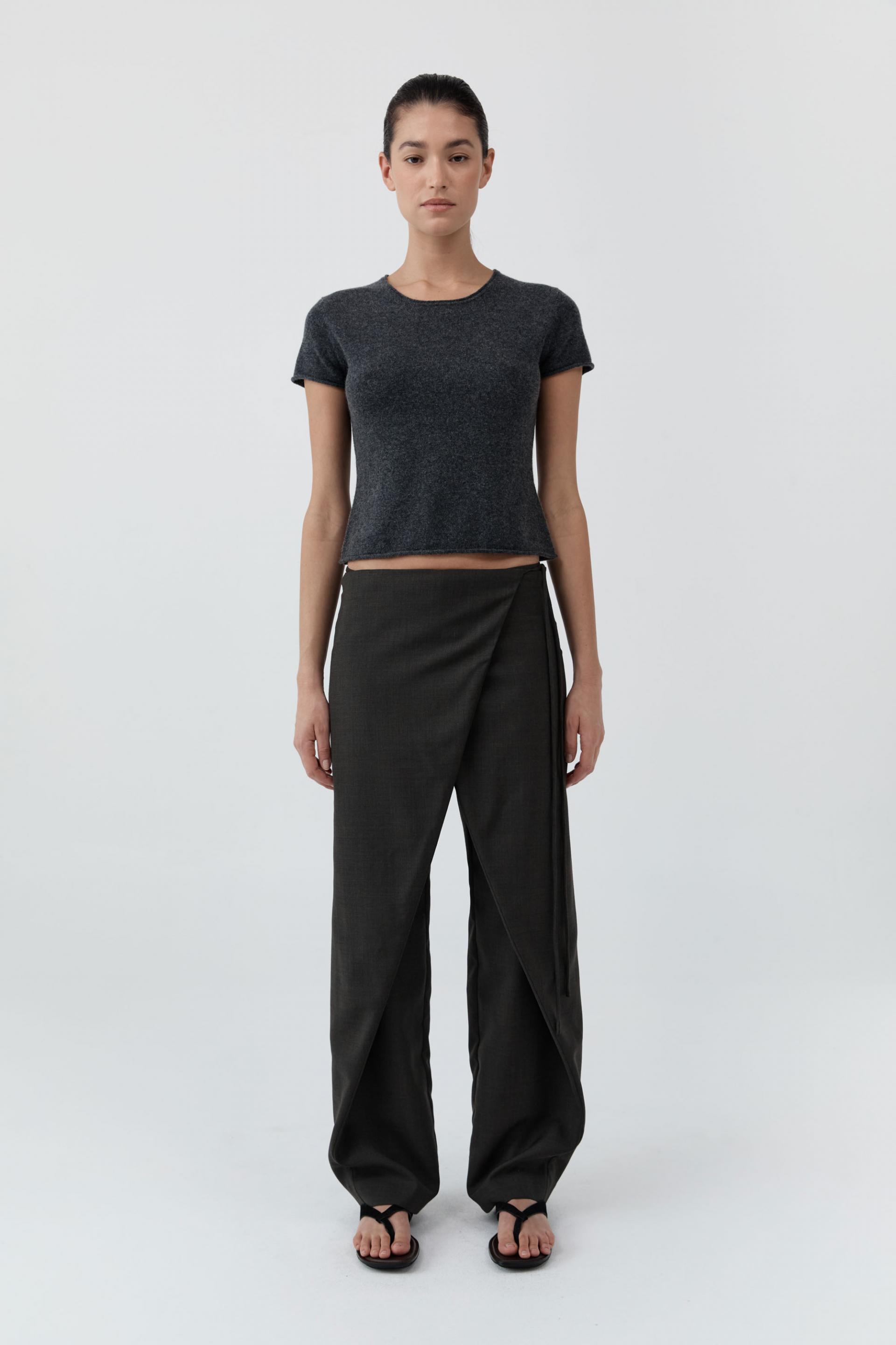 Fine Merino Wool Baby Tee · Charcoal Melange