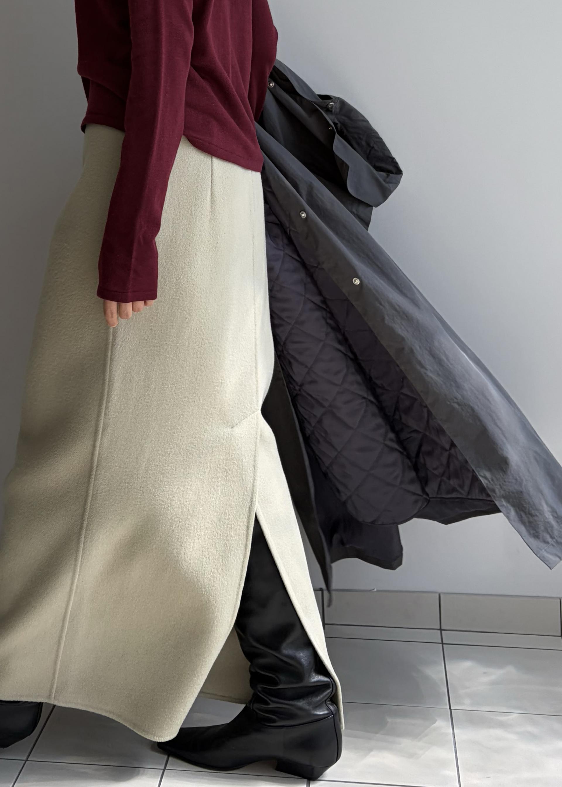 Cashmere maxi skirt ·Sand