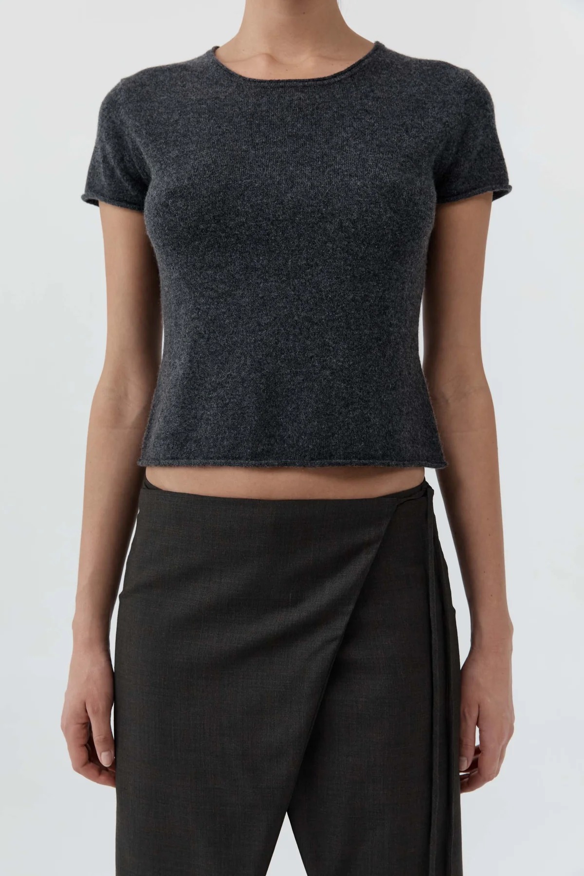 Fine Merino Wool Baby Tee · Charcoal Melange