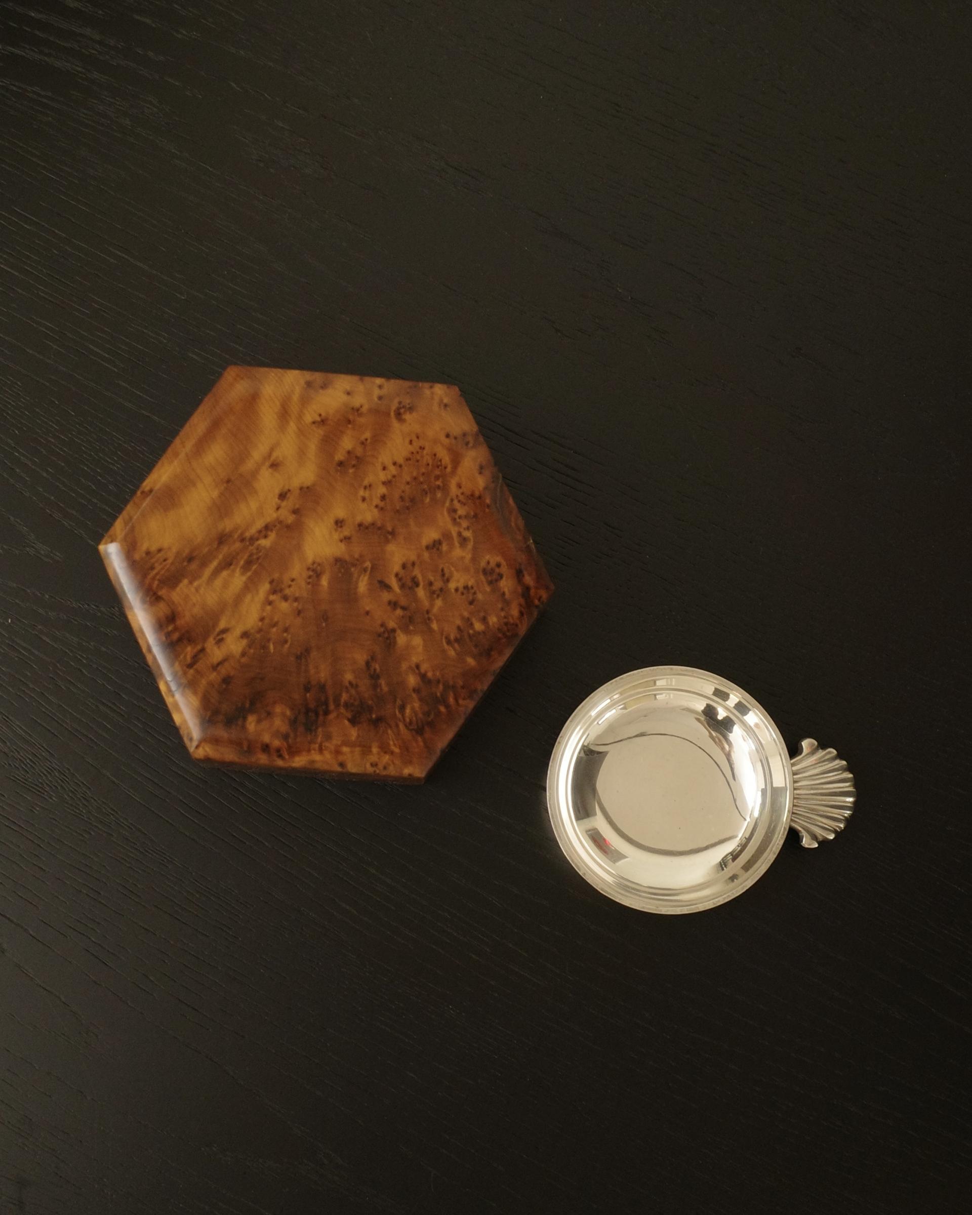 Thuya Burl Wood Box · Hexagon