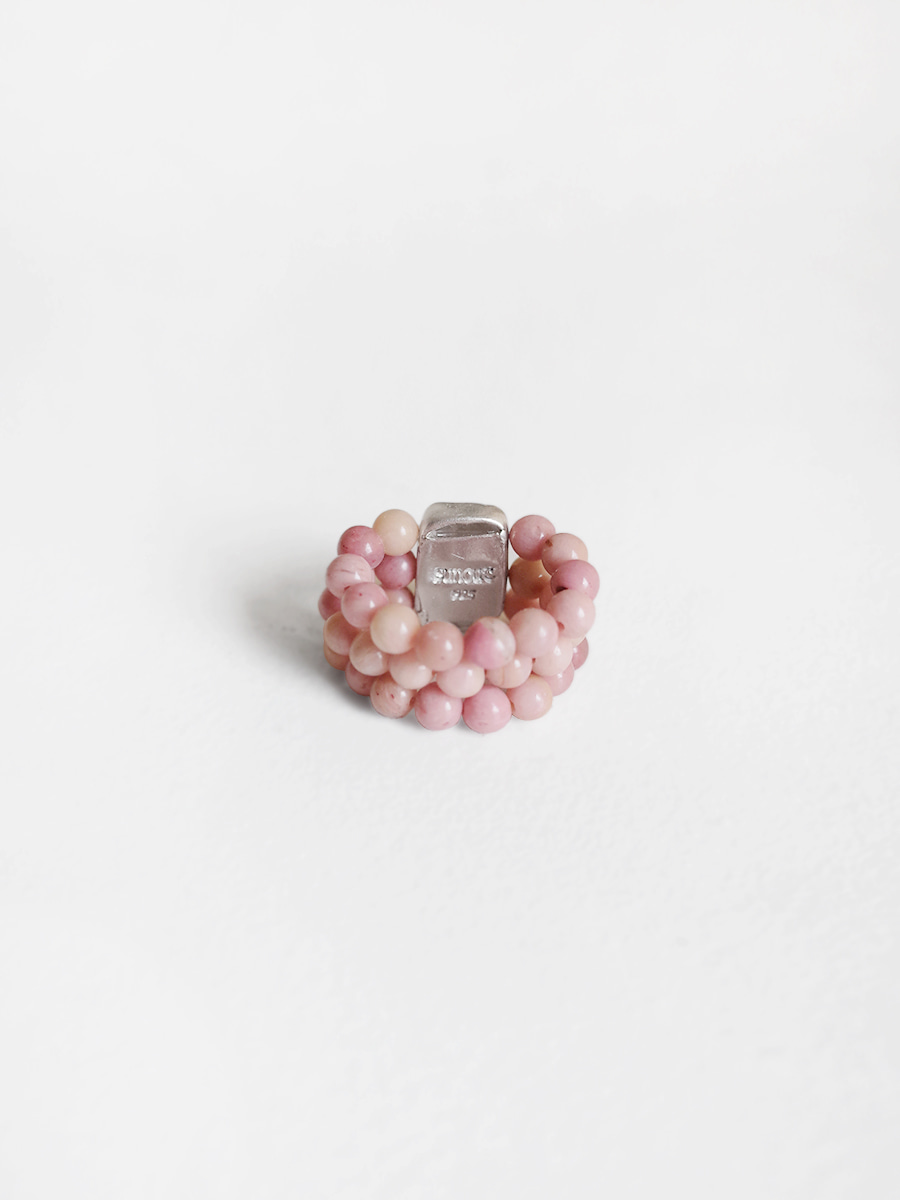 Totem Beads Ring · Pink Rhodolite