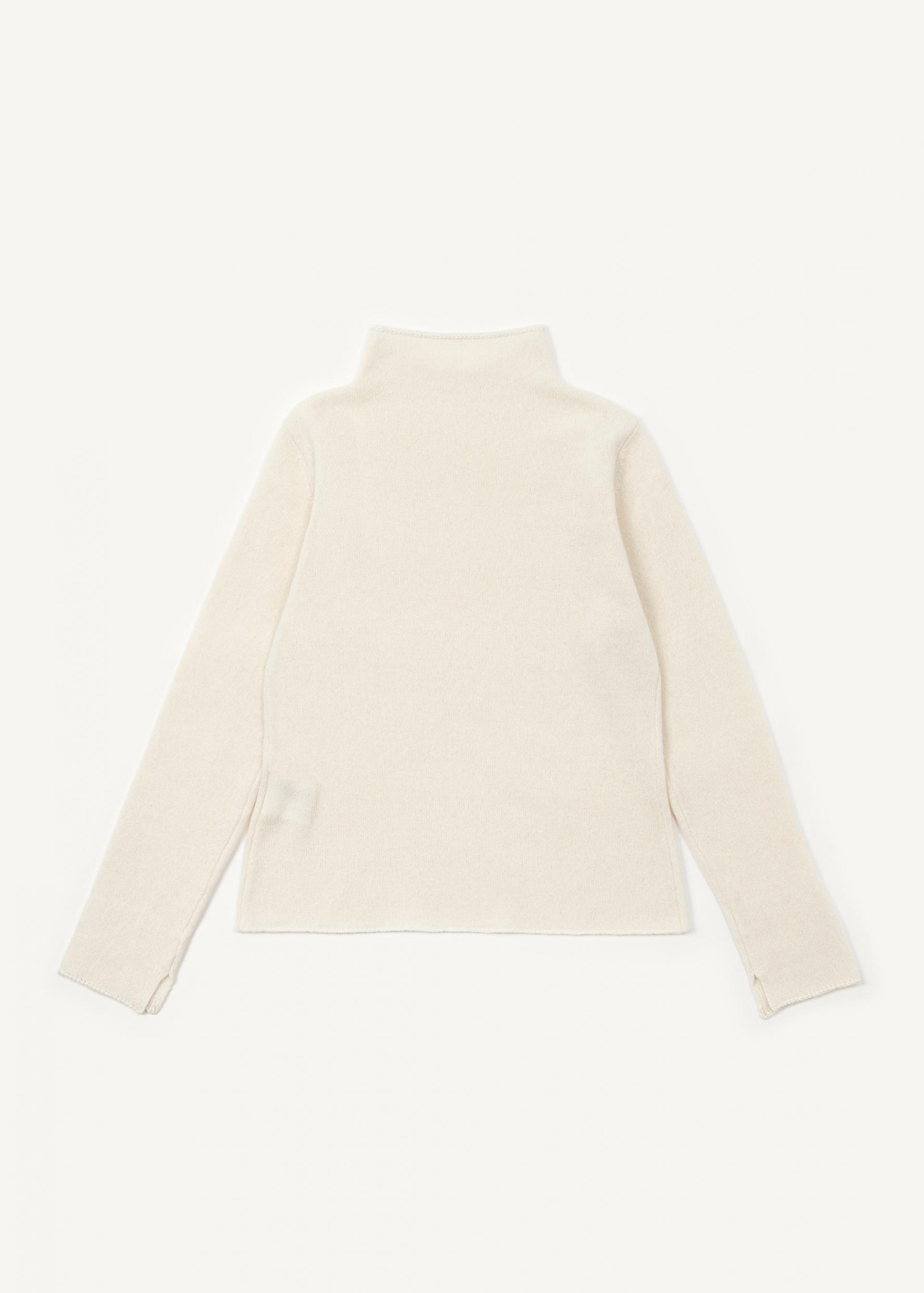 Wool Silk Mock-neck Sweater · Cream