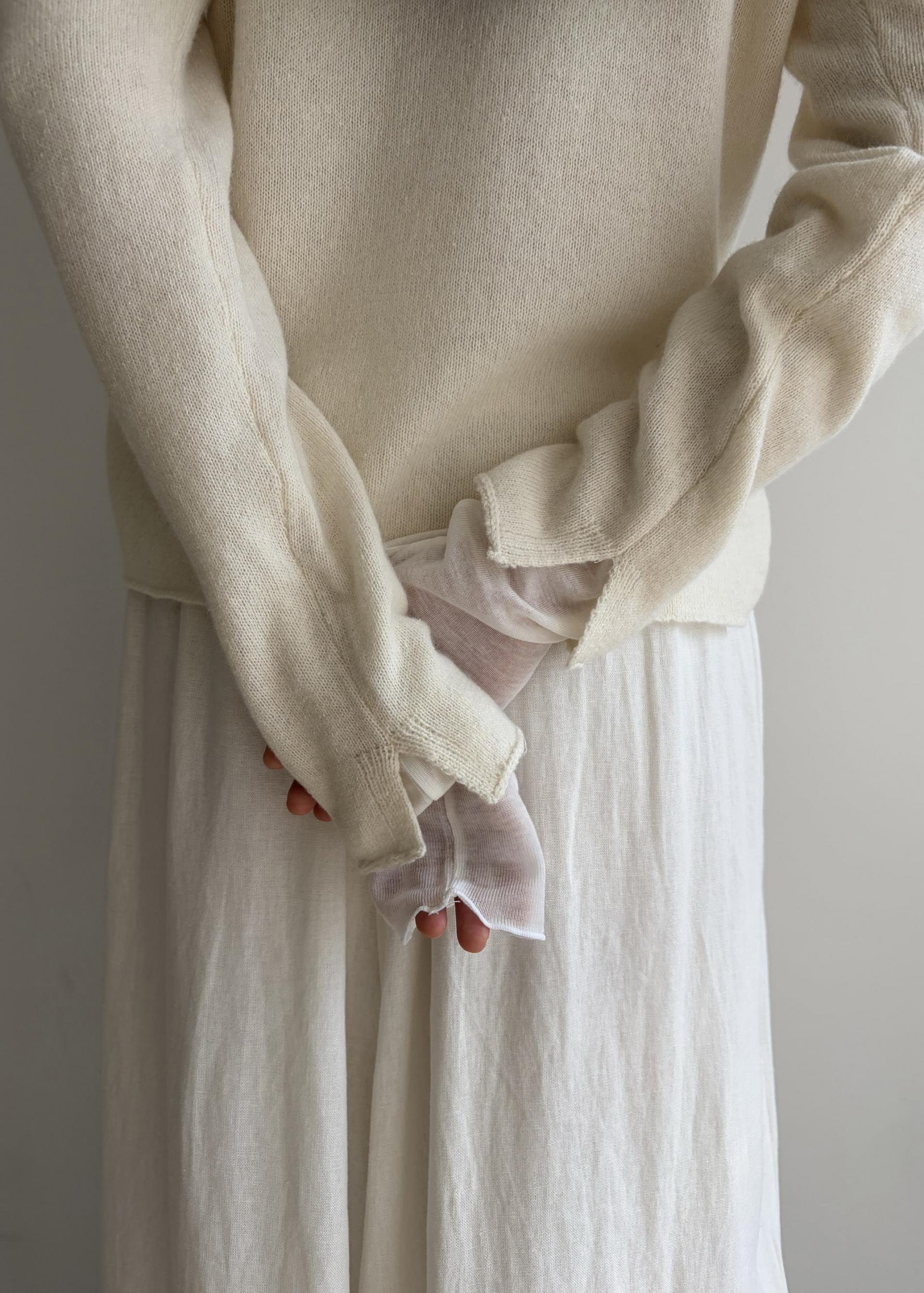 Wool Silk Mock-neck Sweater · Cream