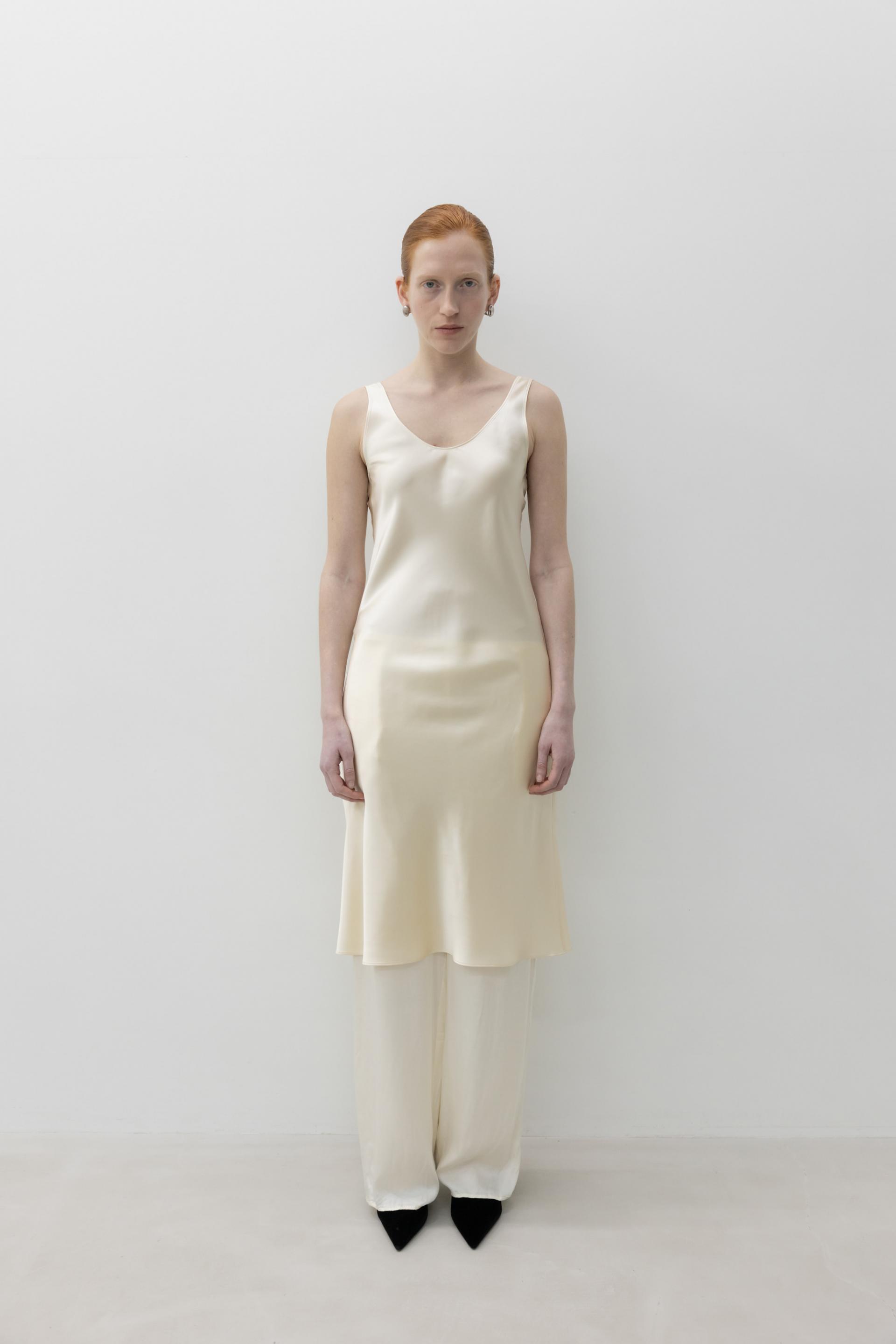 Carrie Silk Dress · Cream