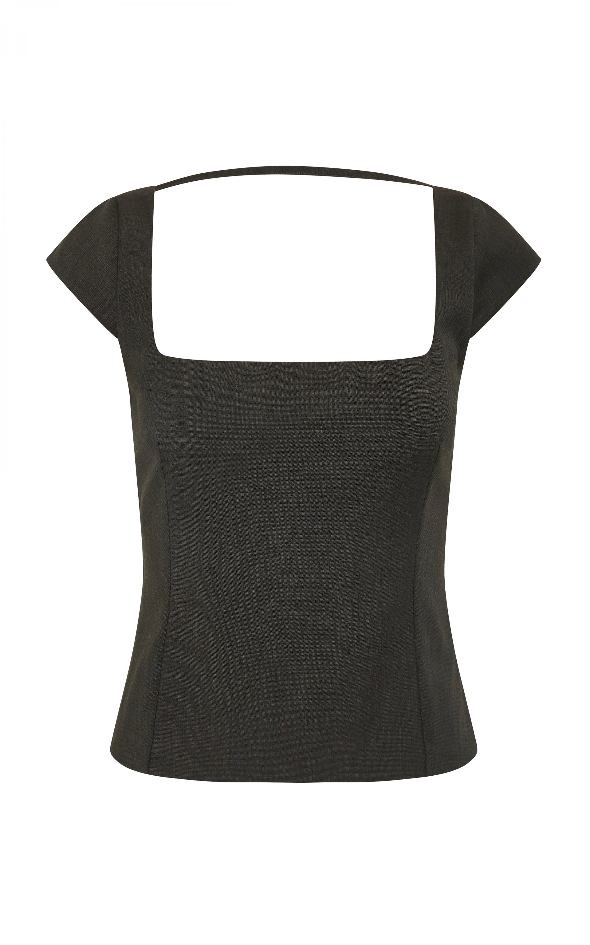 Wool Cap Sleeve Top · Umber