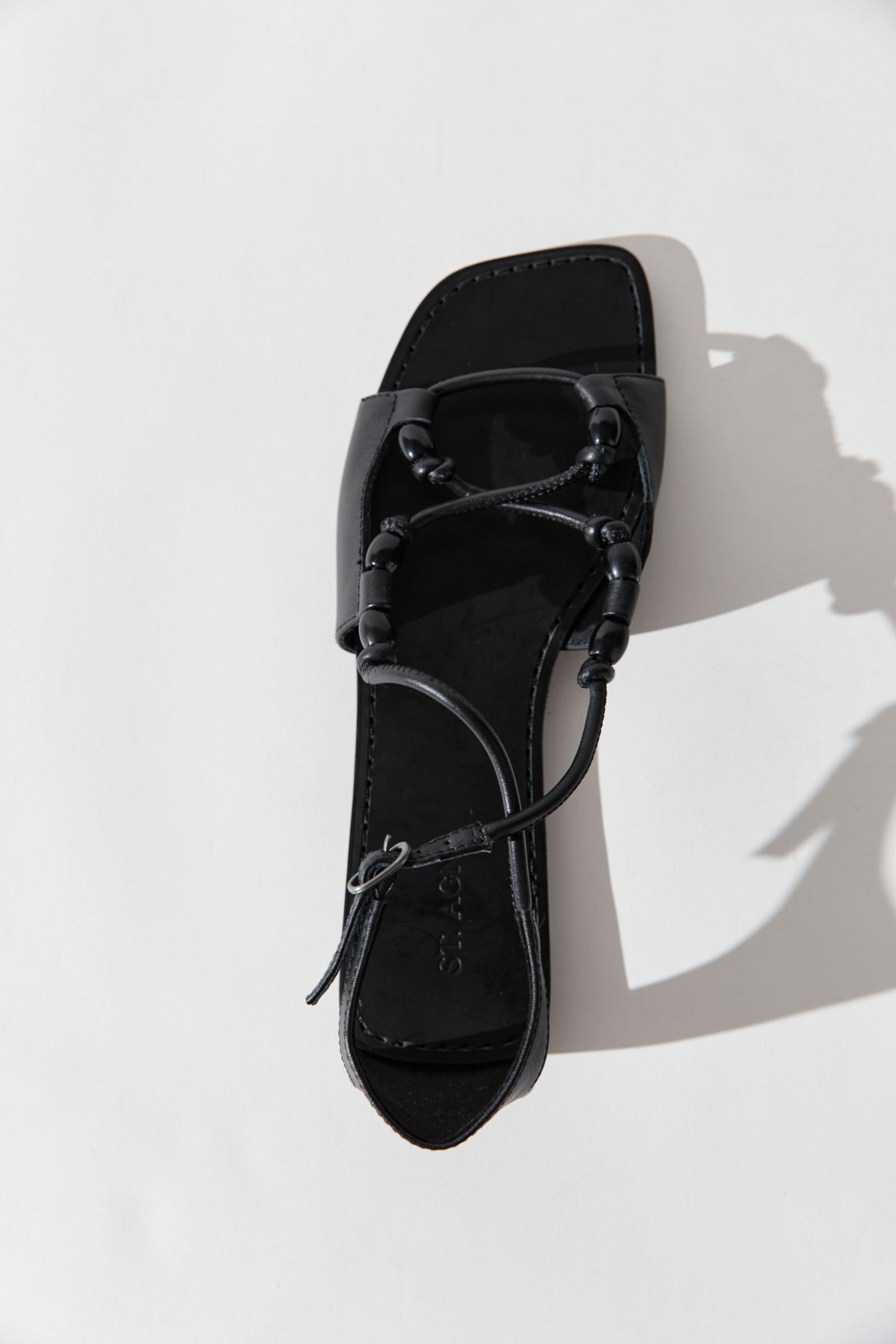 Beaded Detail Sandal · Black