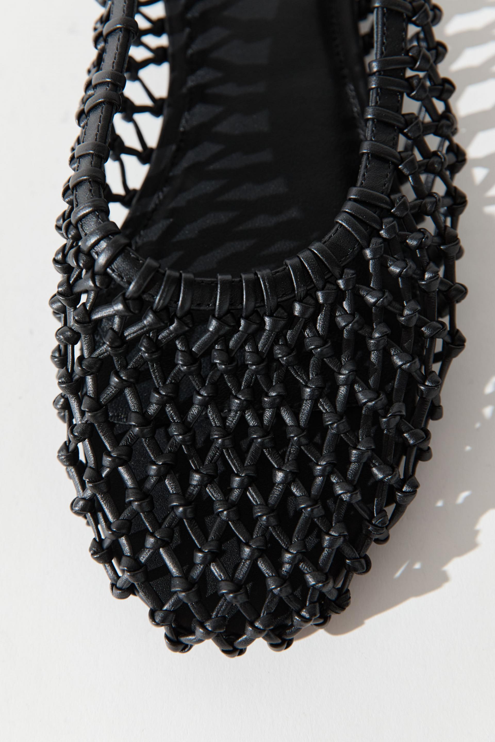 Woven Ballerina Flat · Black