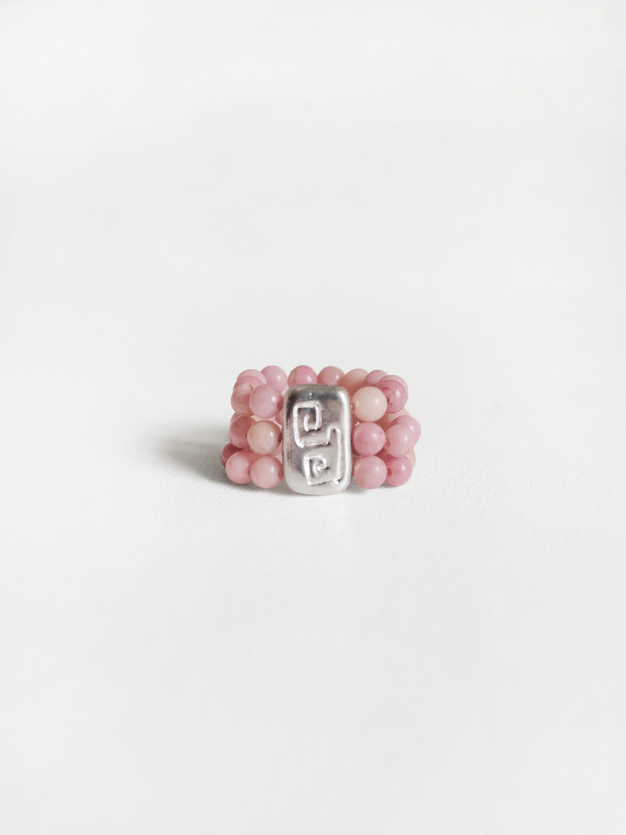 Totem Beads Ring · Pink Rhodolite