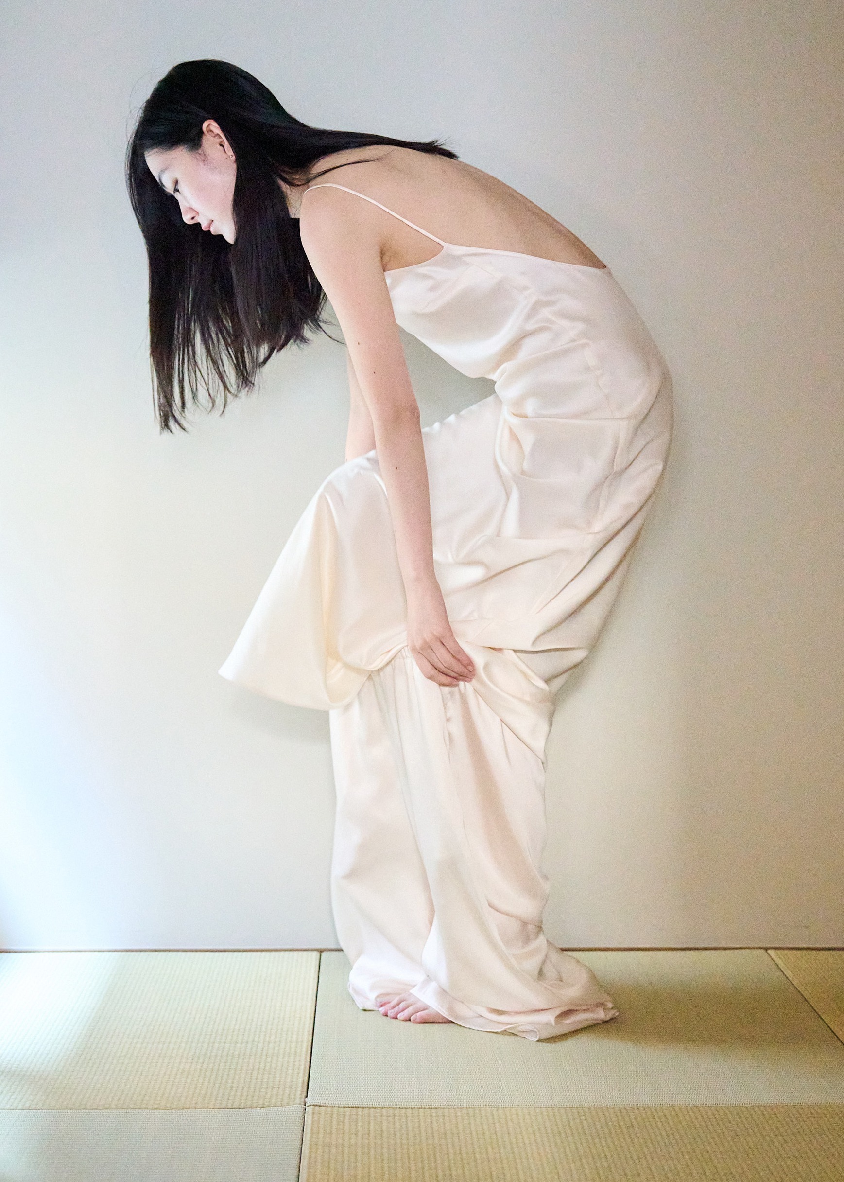 Deep V dress · Offwhite
