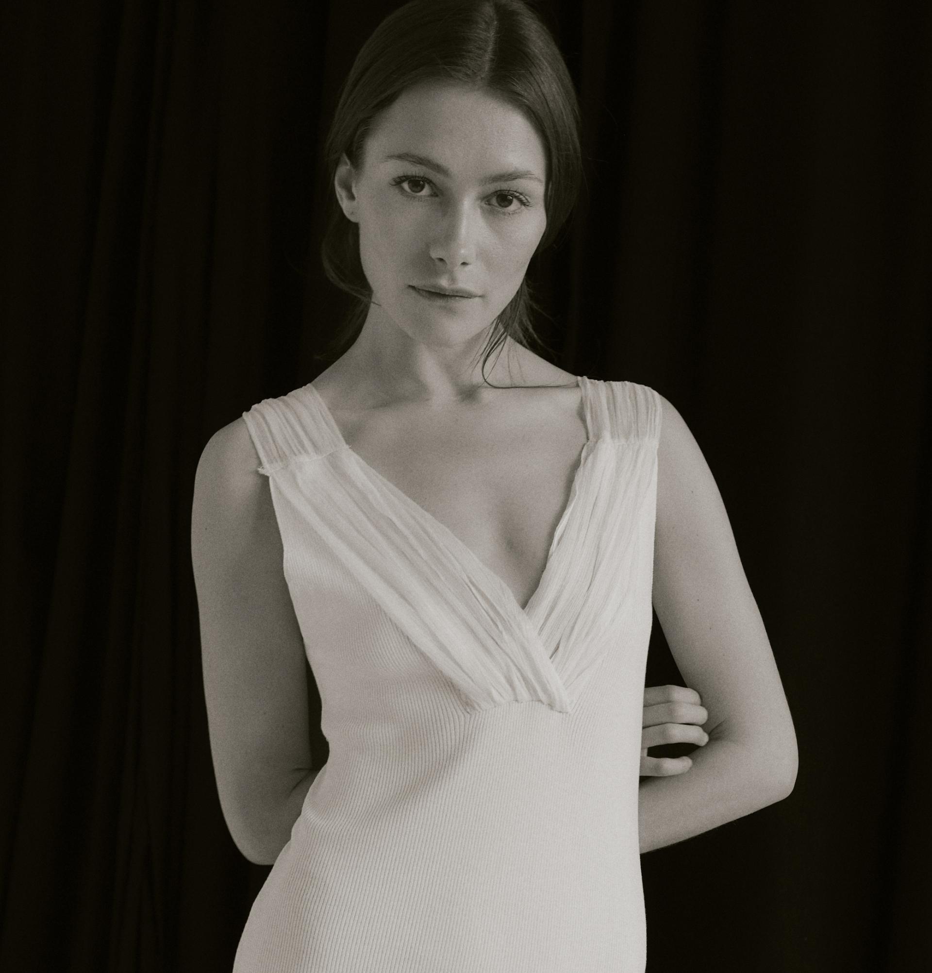 Nour Ribbed Silk Georgette Top · Eggshell