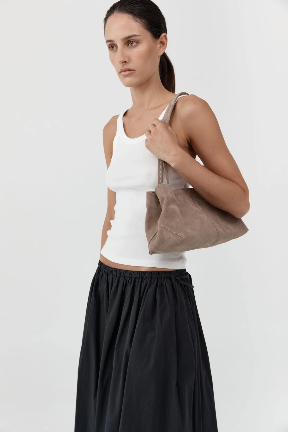 Suede Origami Tote ·Almond