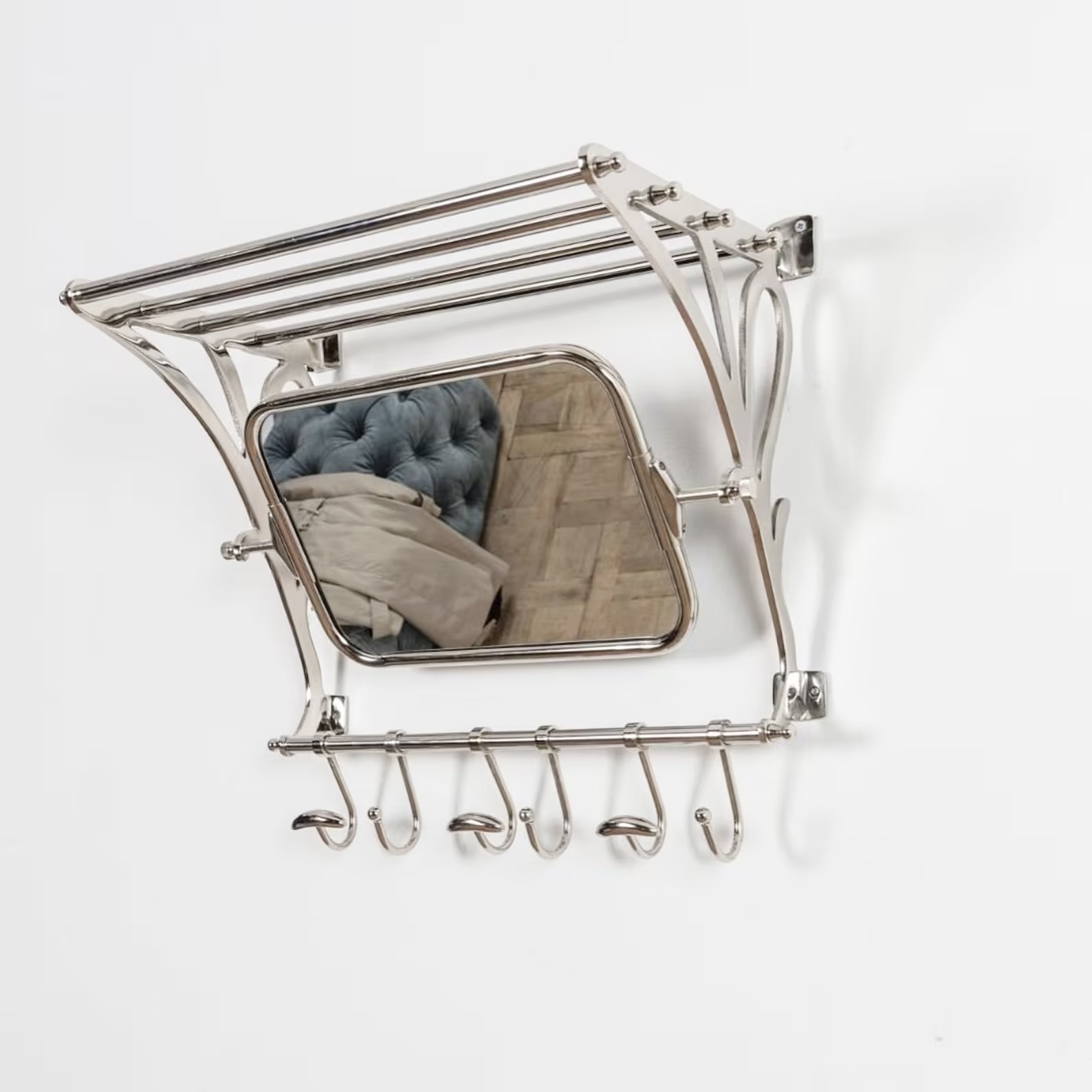 Train Wall Rack with Mirror I