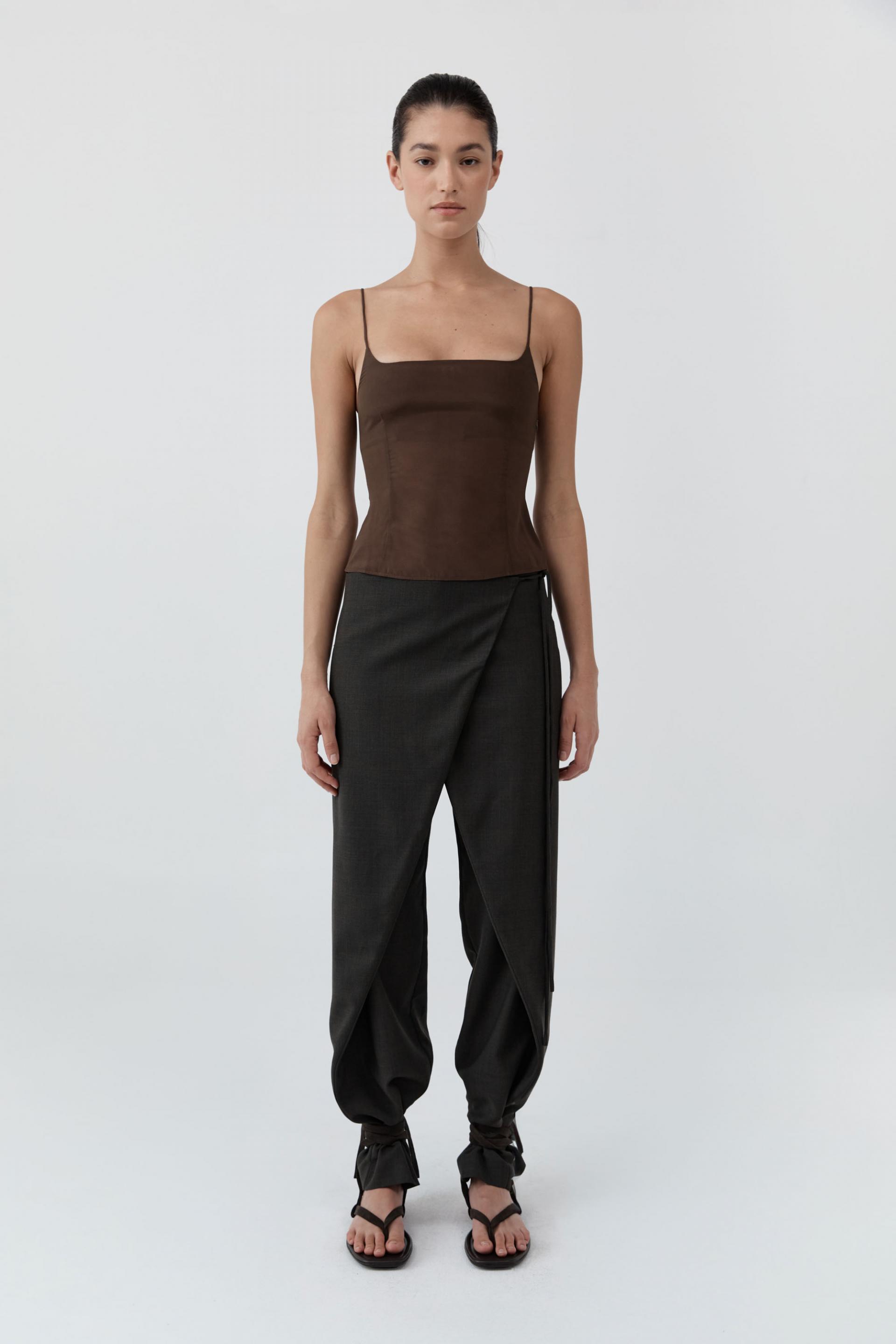 Stretch Silk Cami · Cedar