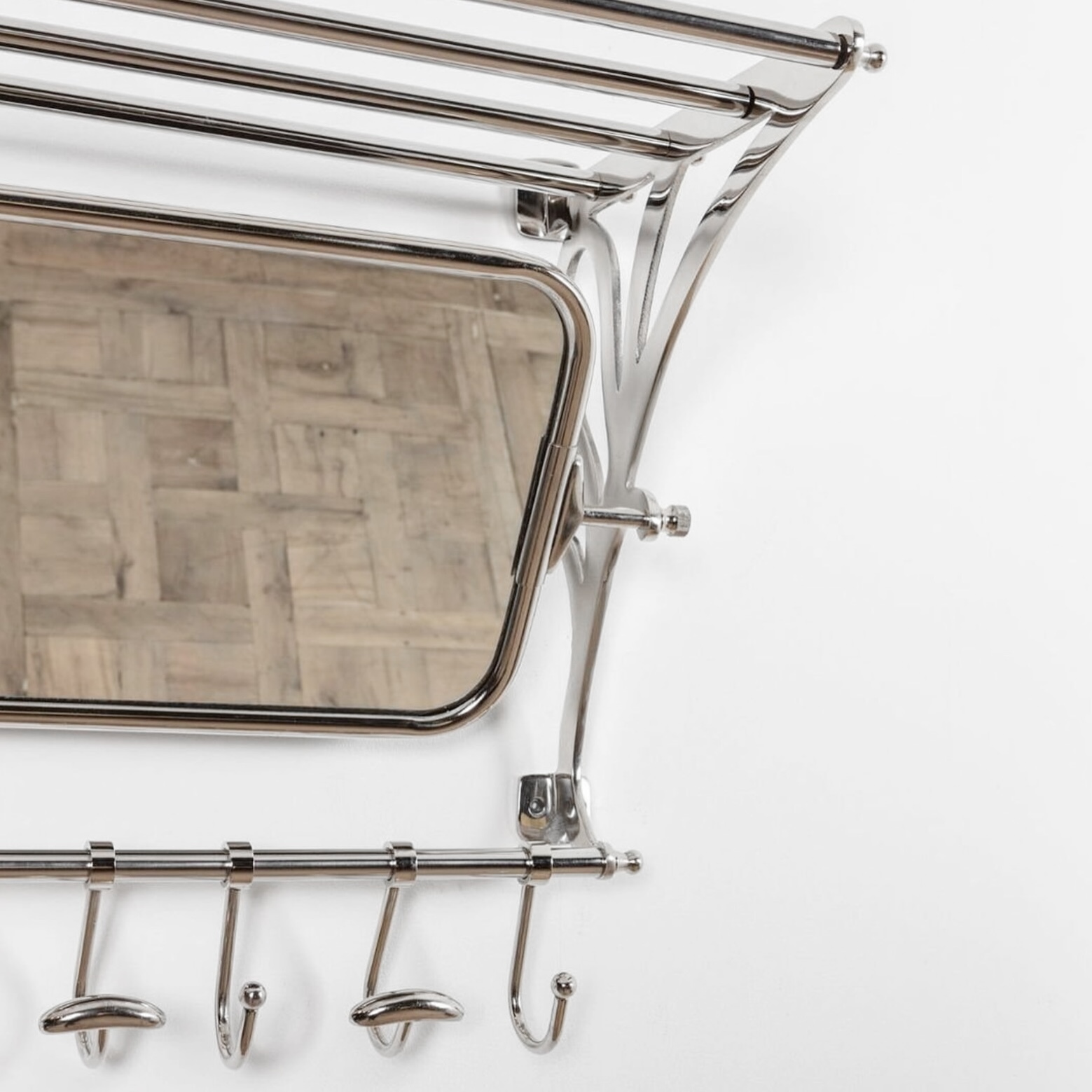 Train Wall Rack with Mirror I