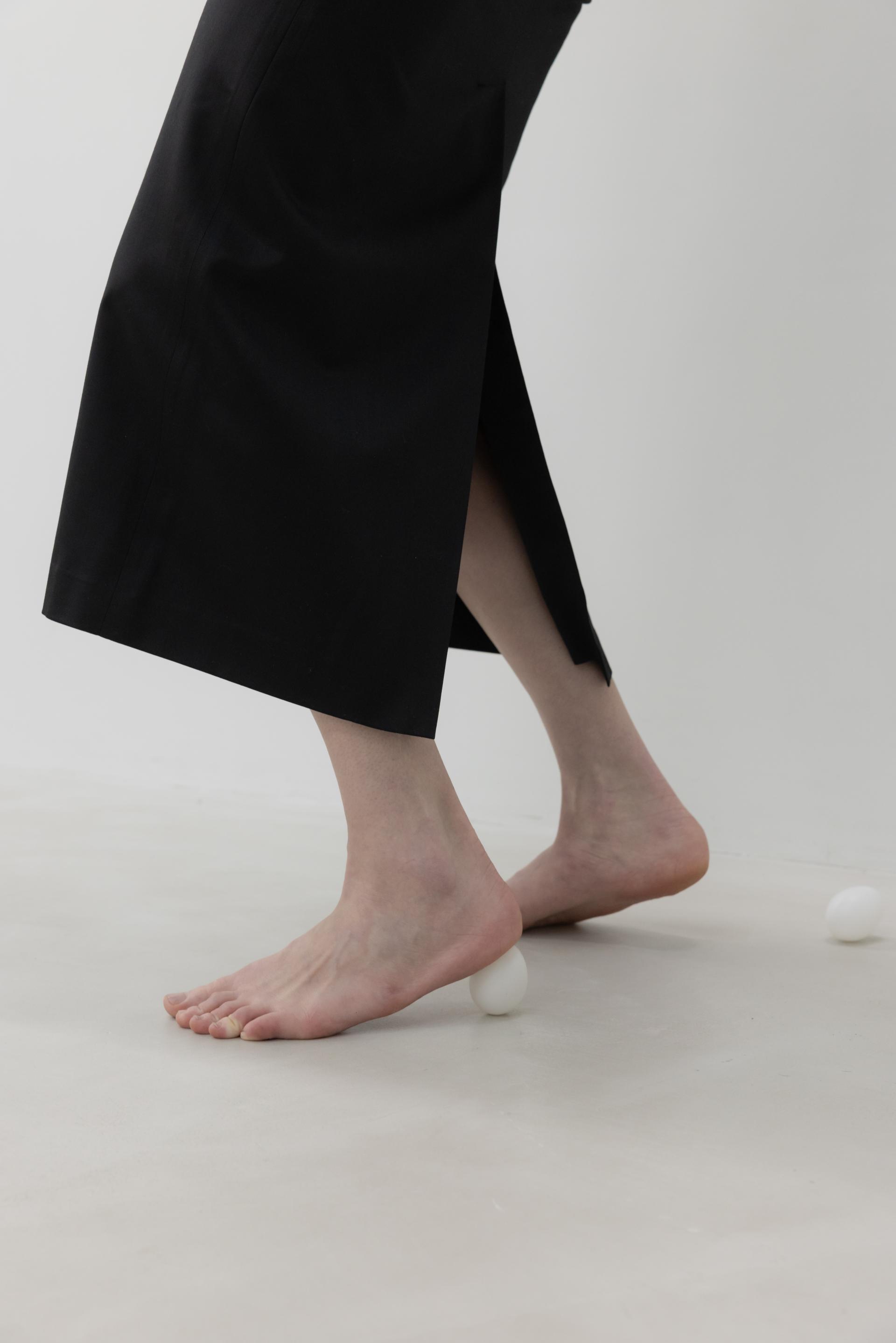Wool Silk Maxi Skirt · Black