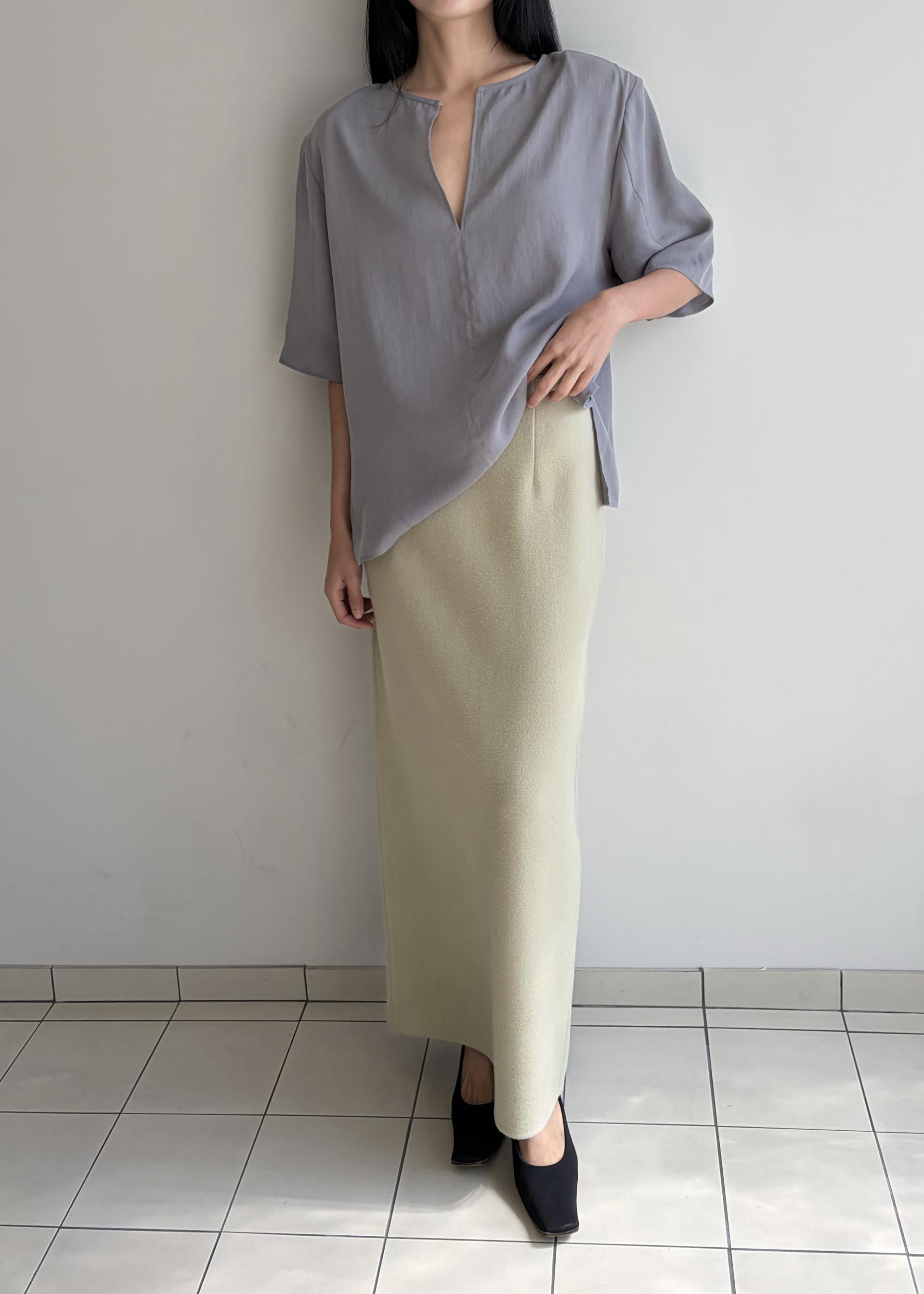 Cashmere maxi skirt ·Sand
