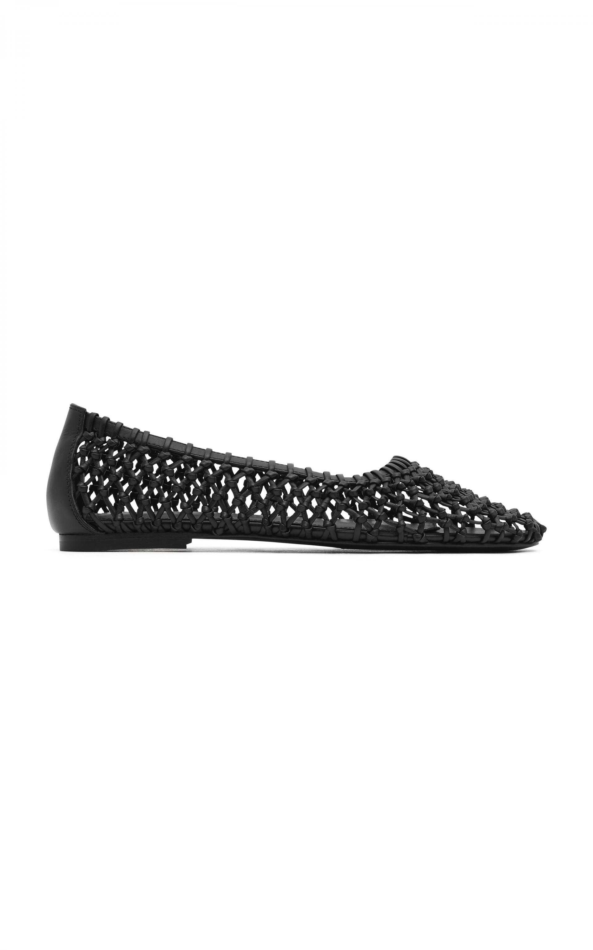 Woven Ballerina Flat · Black
