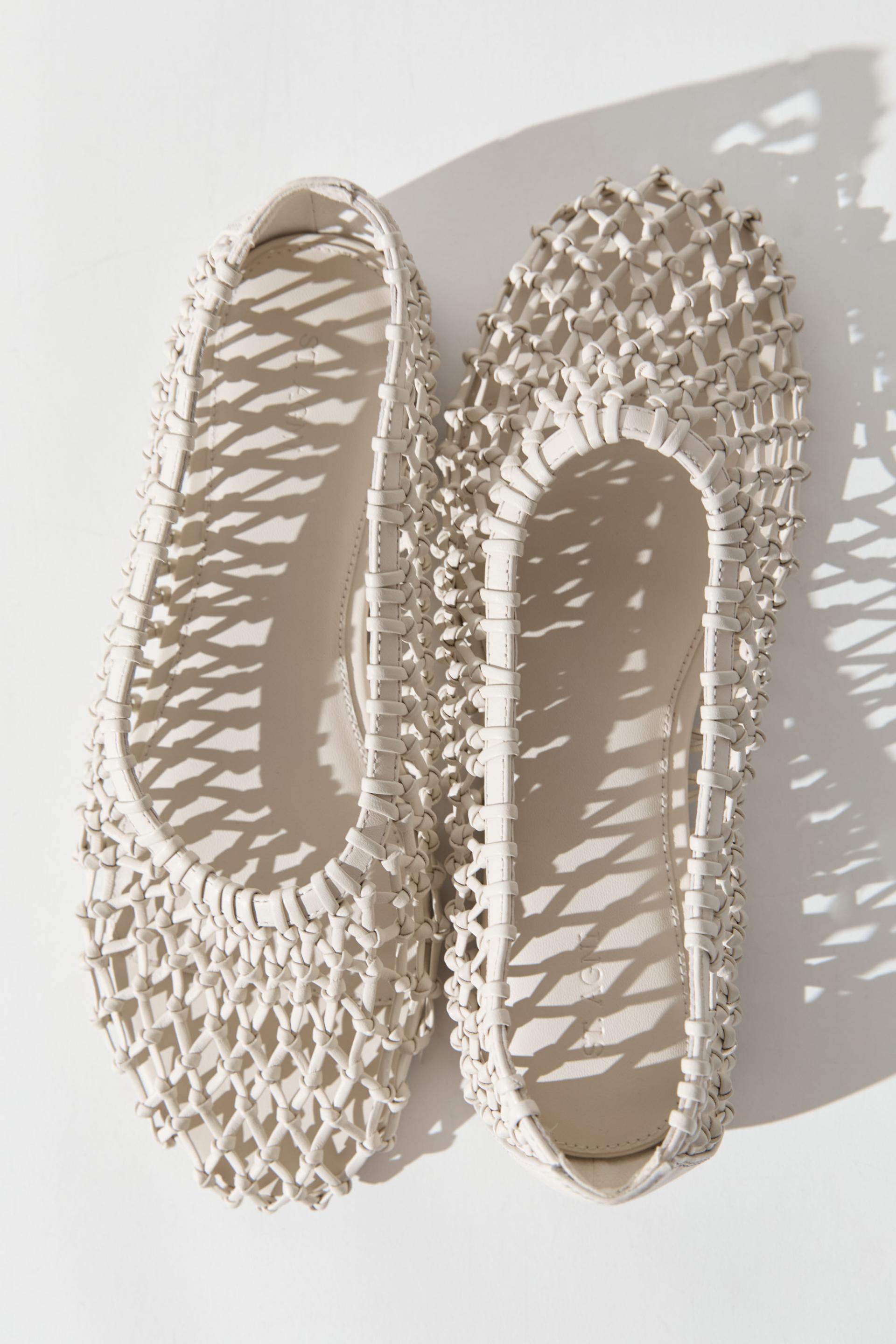 Woven Ballerina Flat · Off White