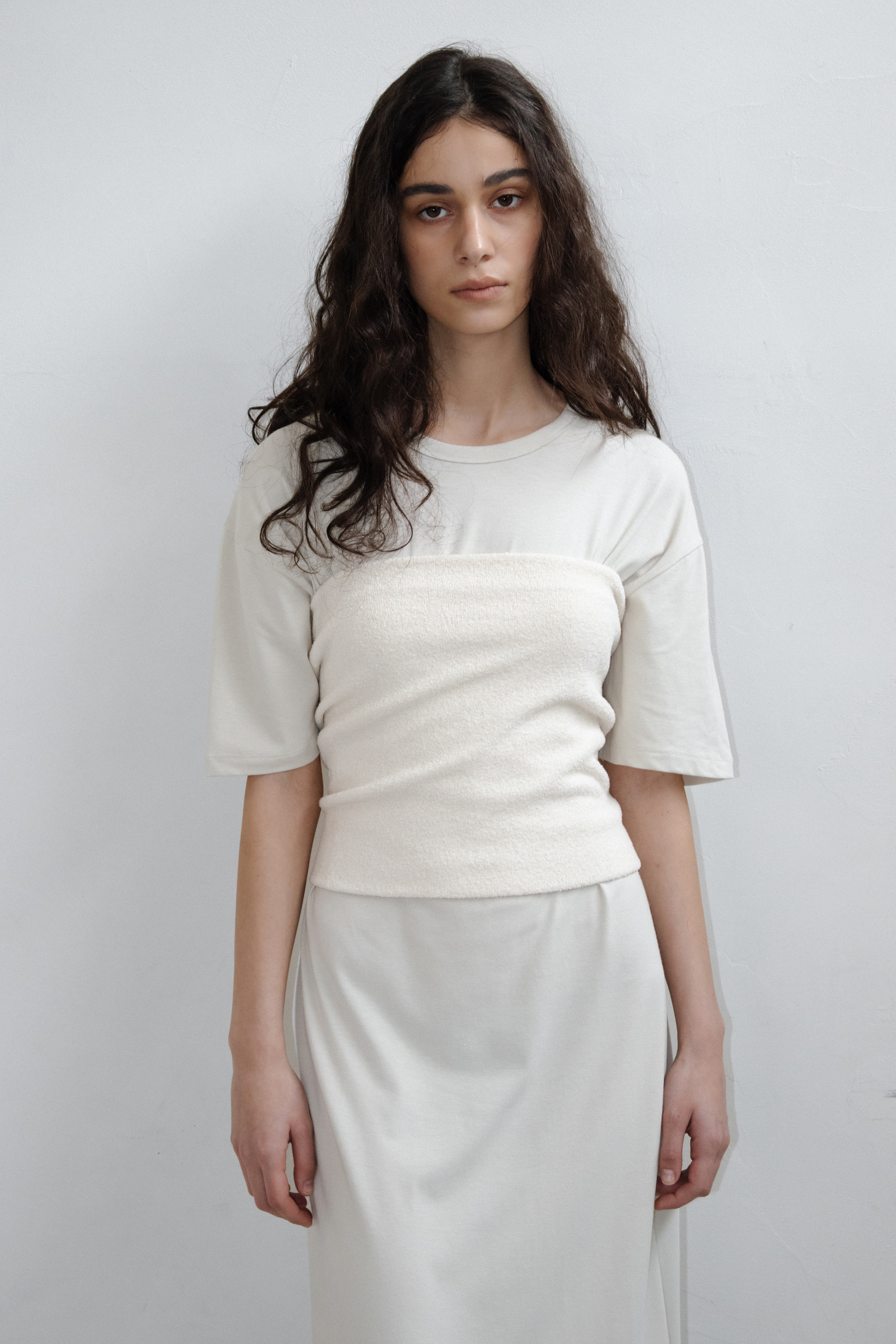 Boucle Knit Bandeau · Cream