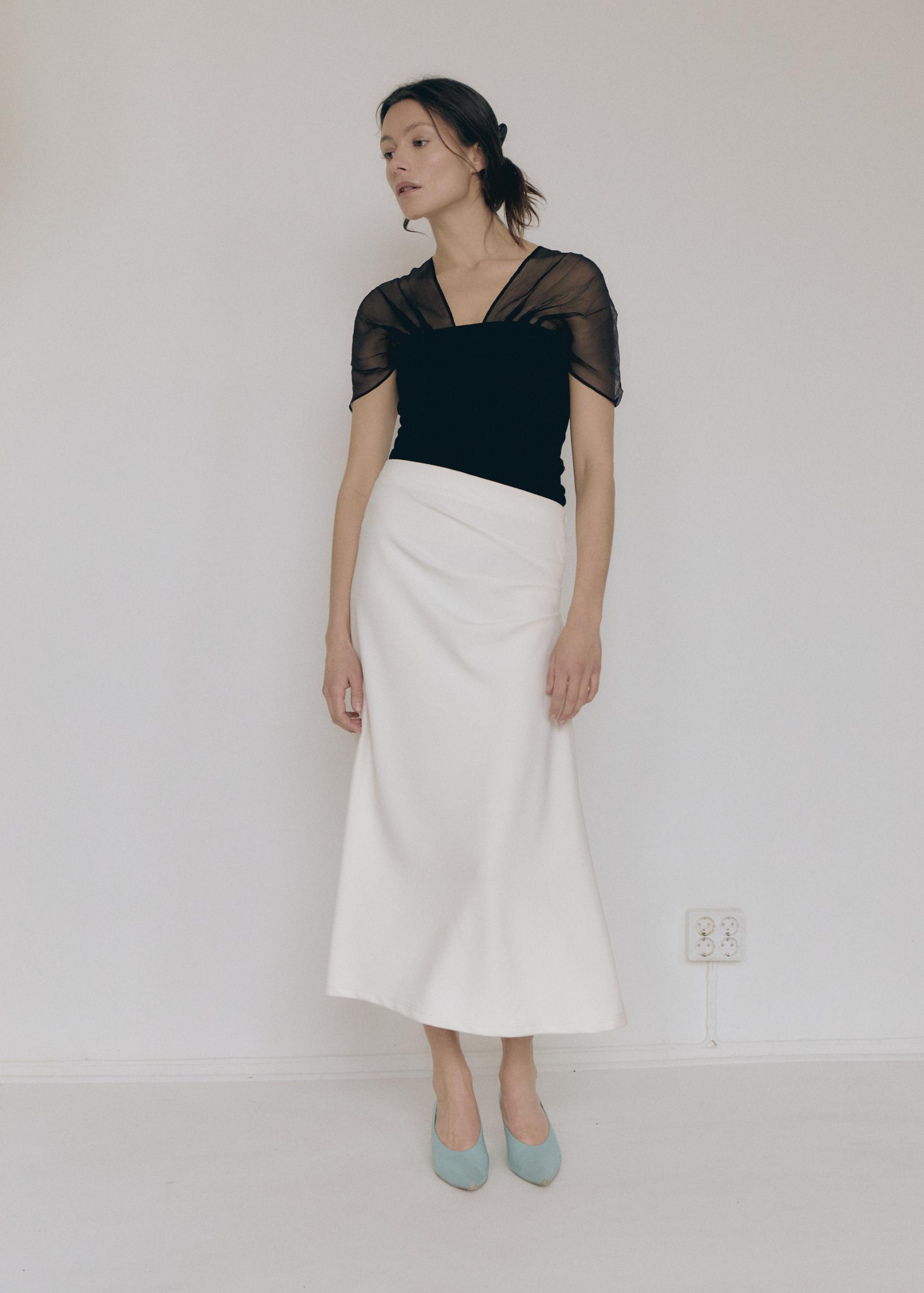 Indira Silk Georgette Top · Noir