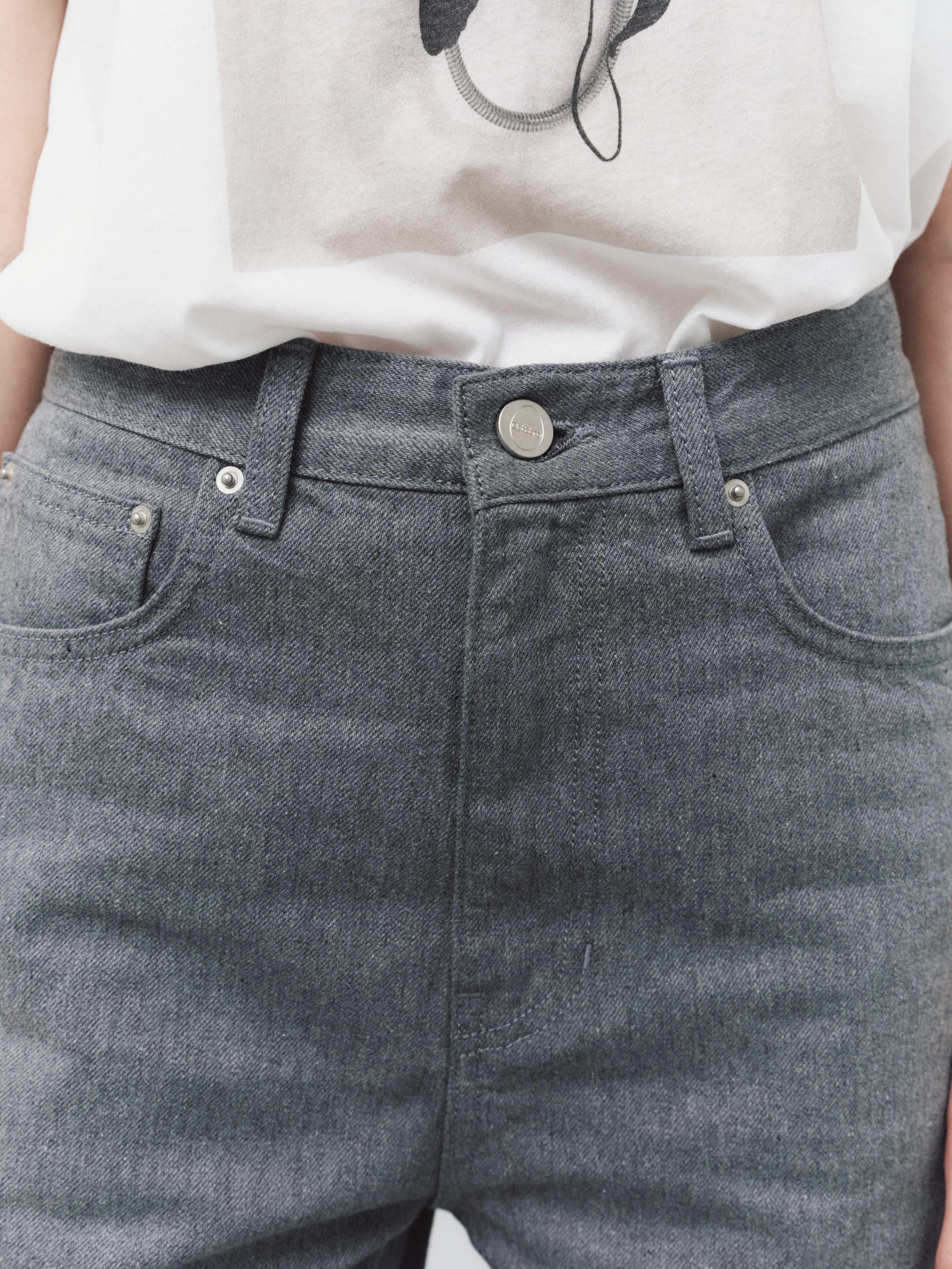 Grey High Waist Jean