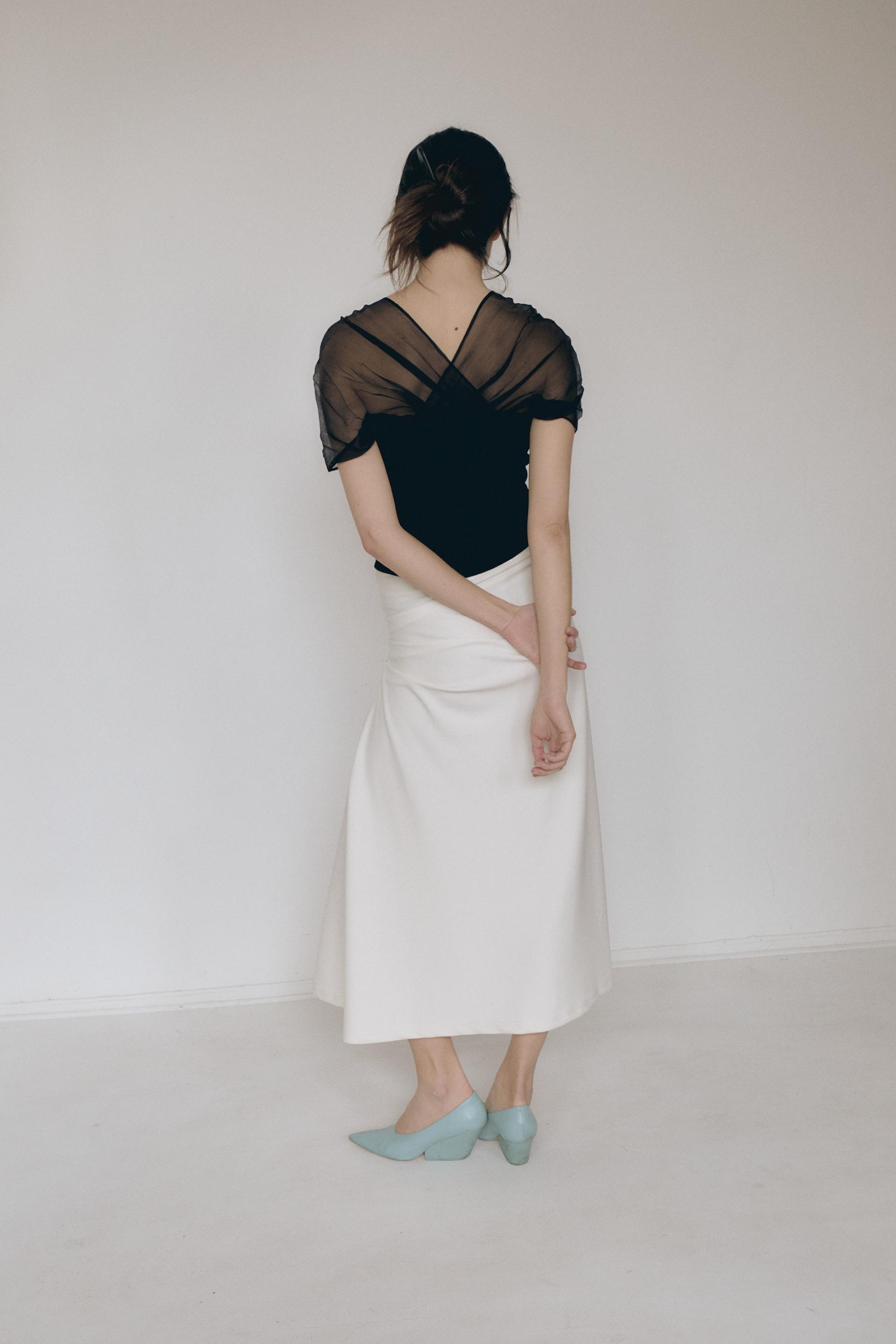 Indira Silk Georgette Top · Noir