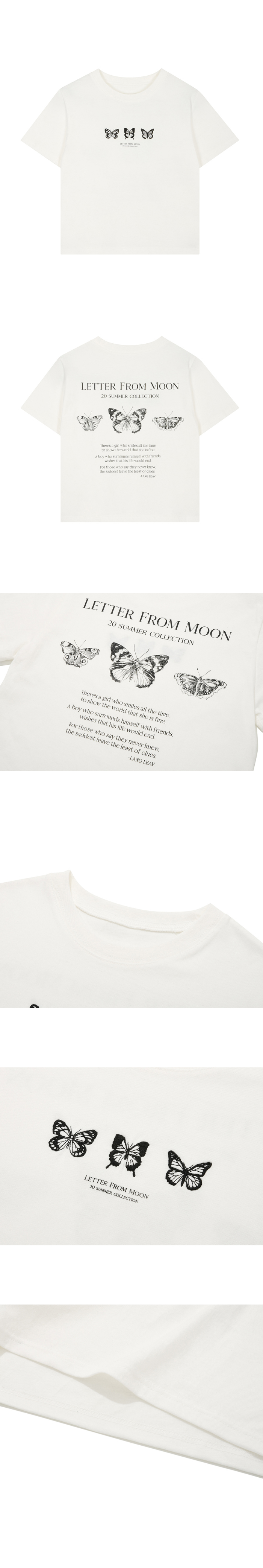 LETTER FROM MOON] [BLACKPINK·ジェニー着用] triple butterfly crop t