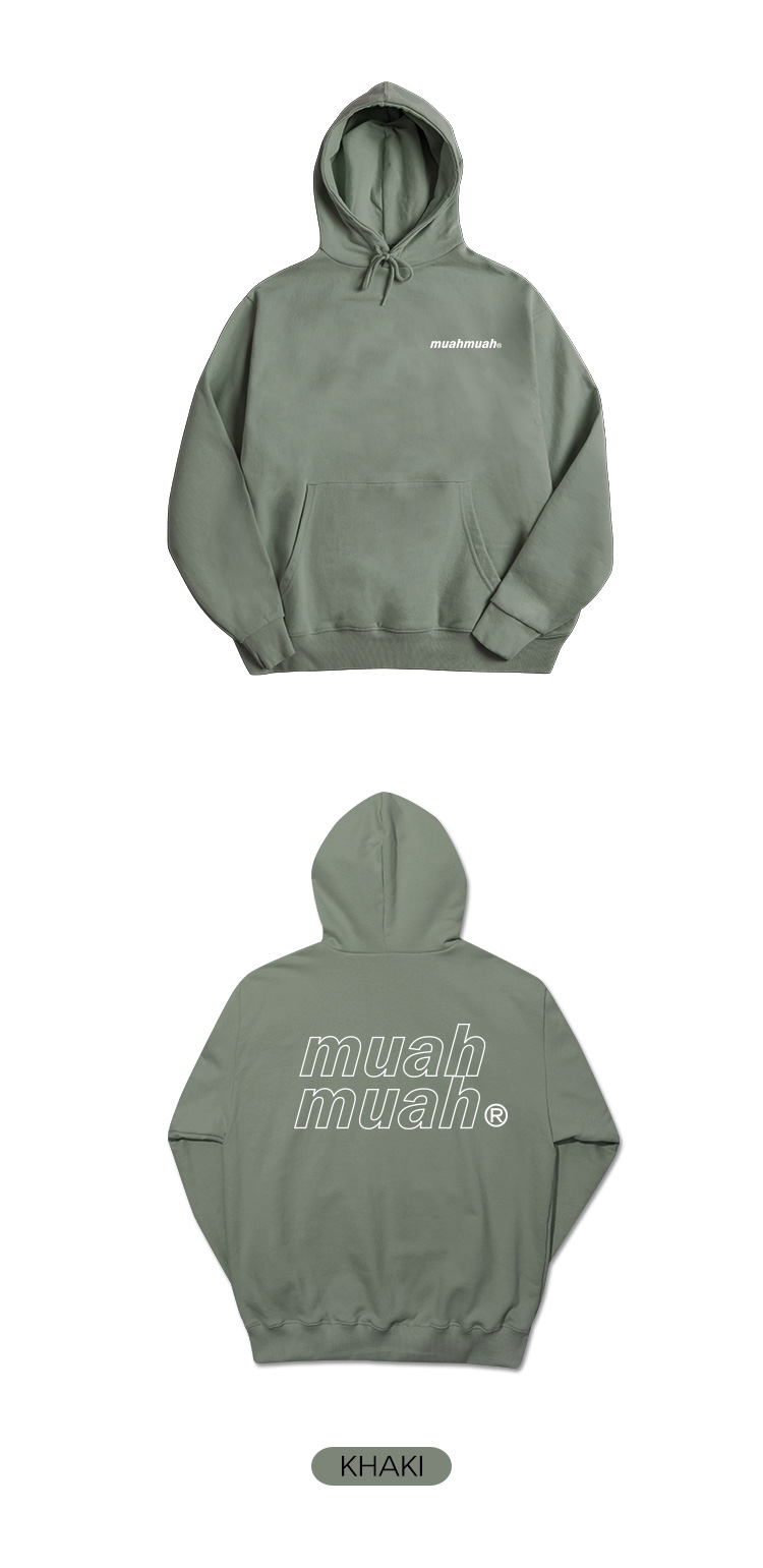 MUAH MUAH] POINT LOGO OVERFIT NAPPING HOODIE (7 COLOR) : Chincha