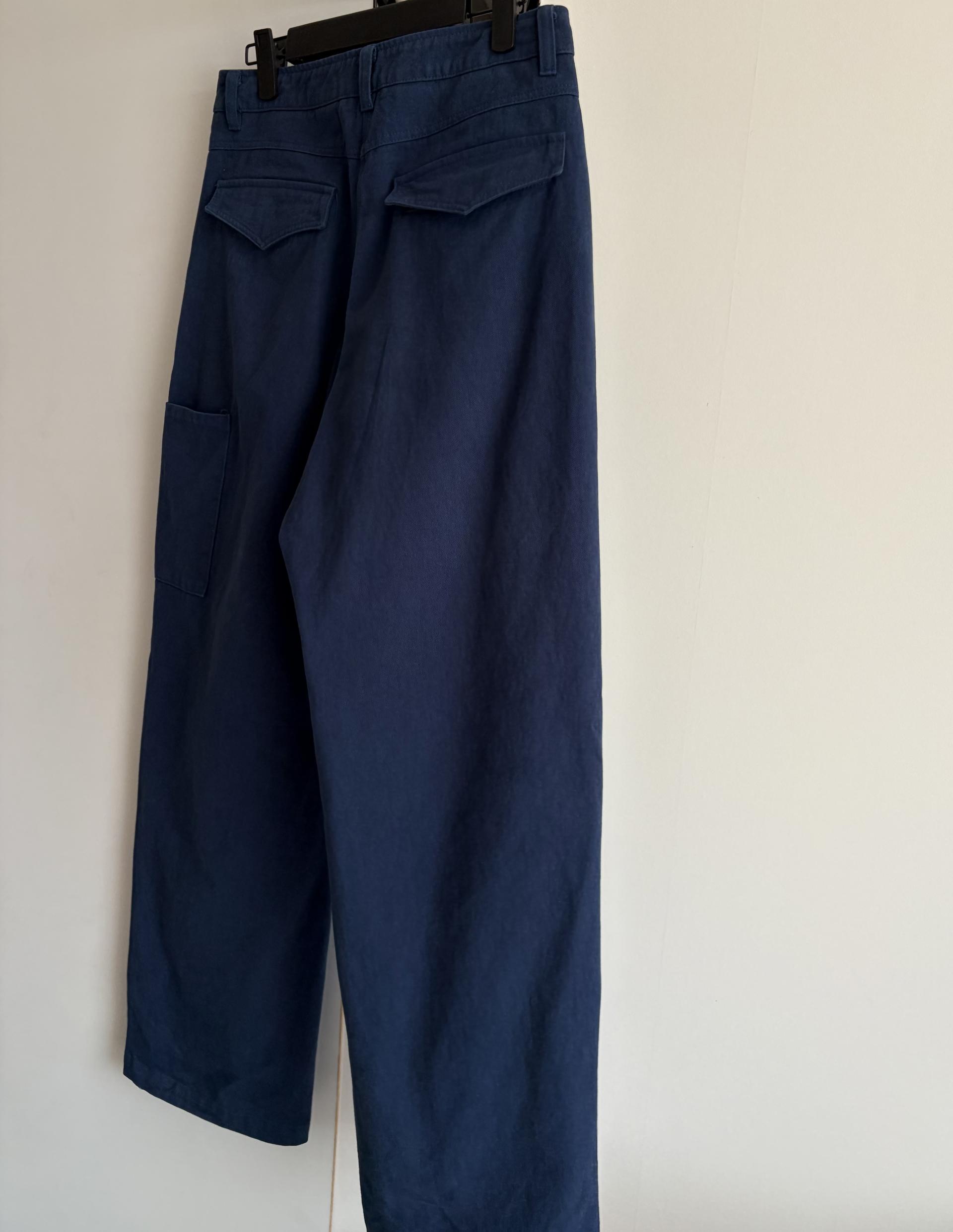 Deep blue cotton pants