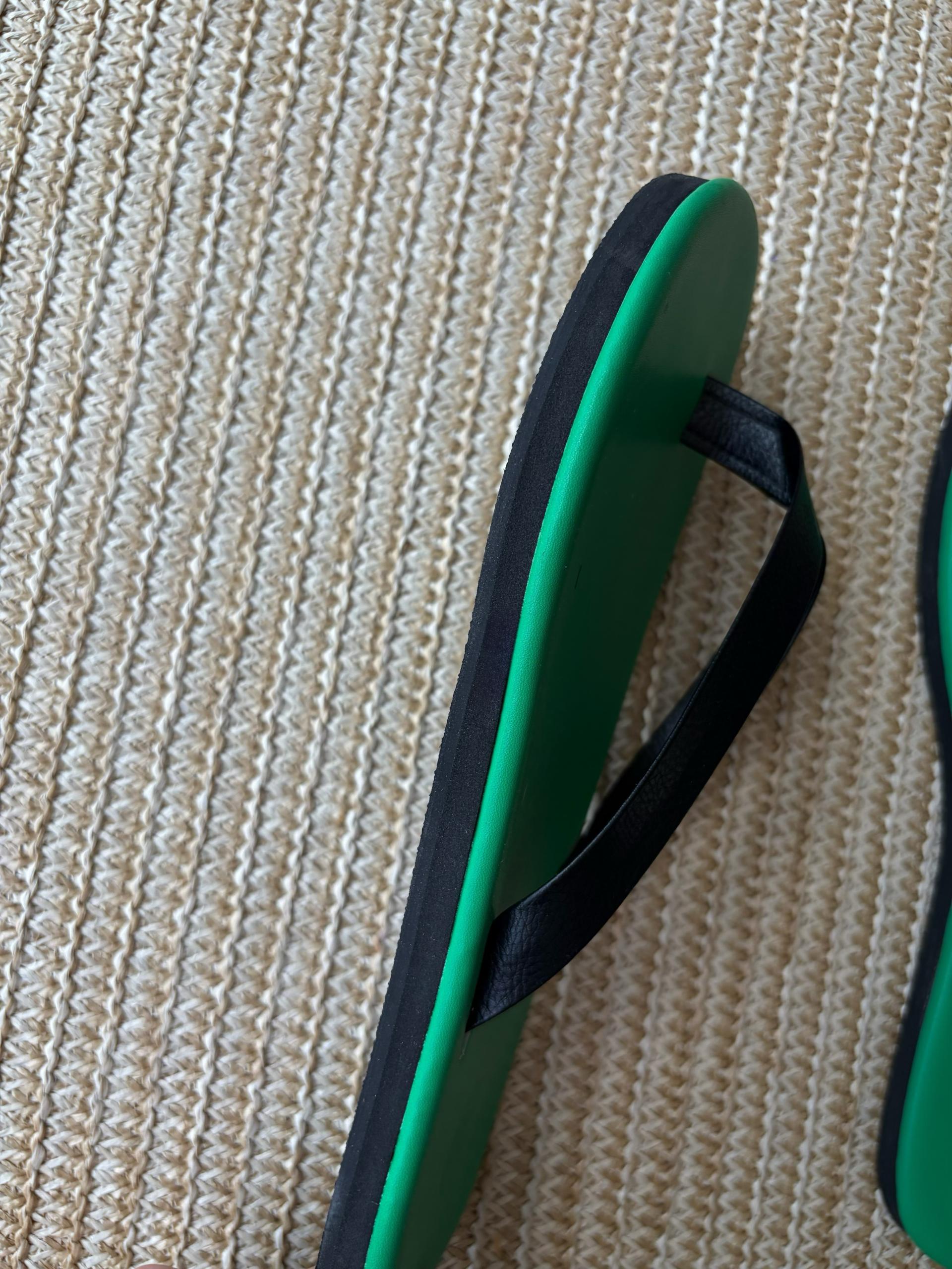 Leather strap flip flops
