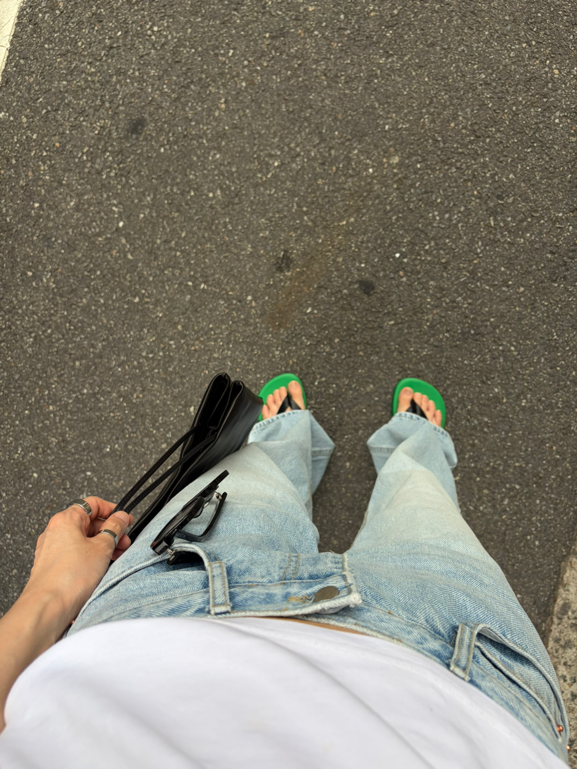 Leather strap flip flops