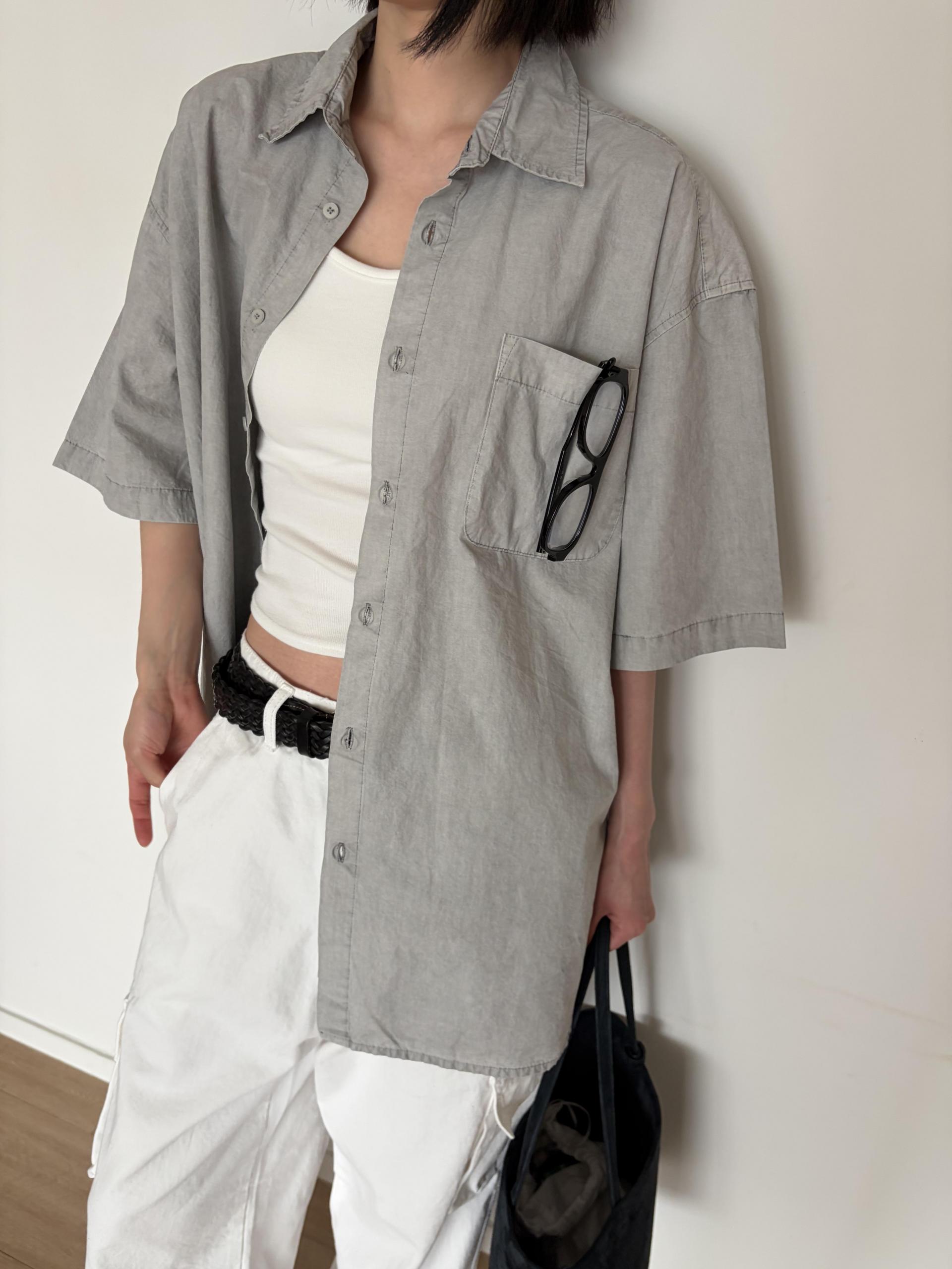 Faded wash half shirt