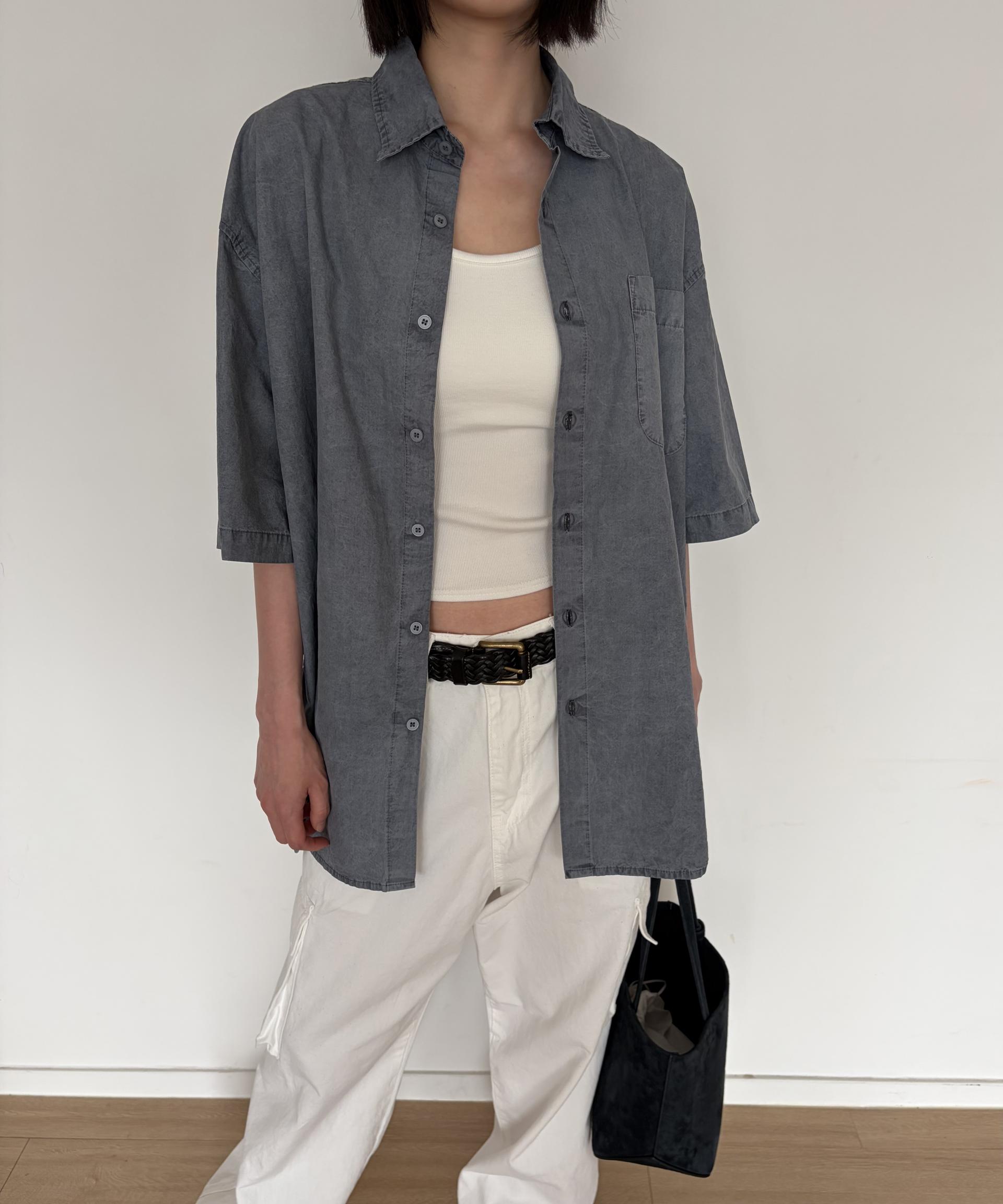 Faded wash half shirt