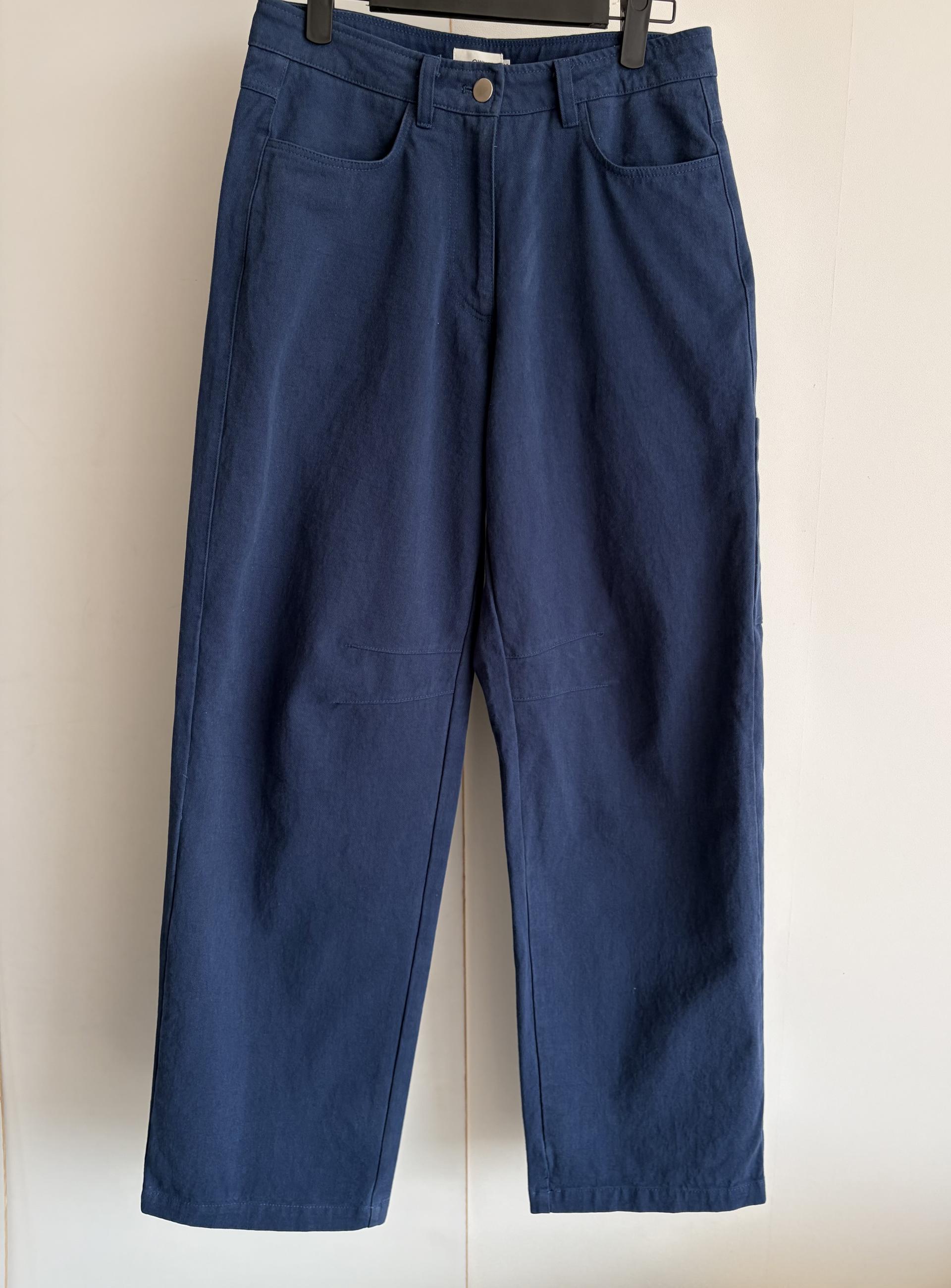 Deep blue cotton pants