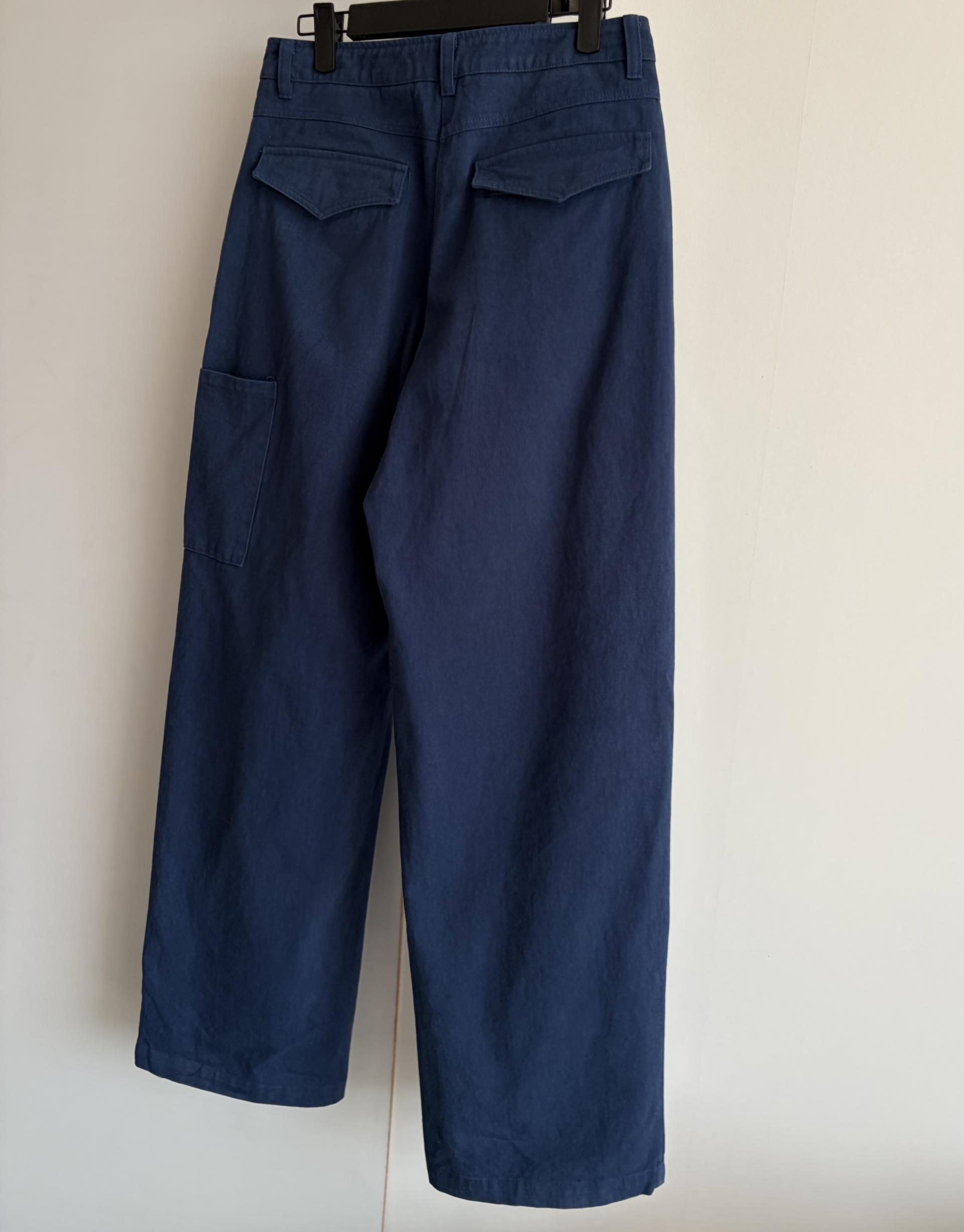 Deep blue cotton pants