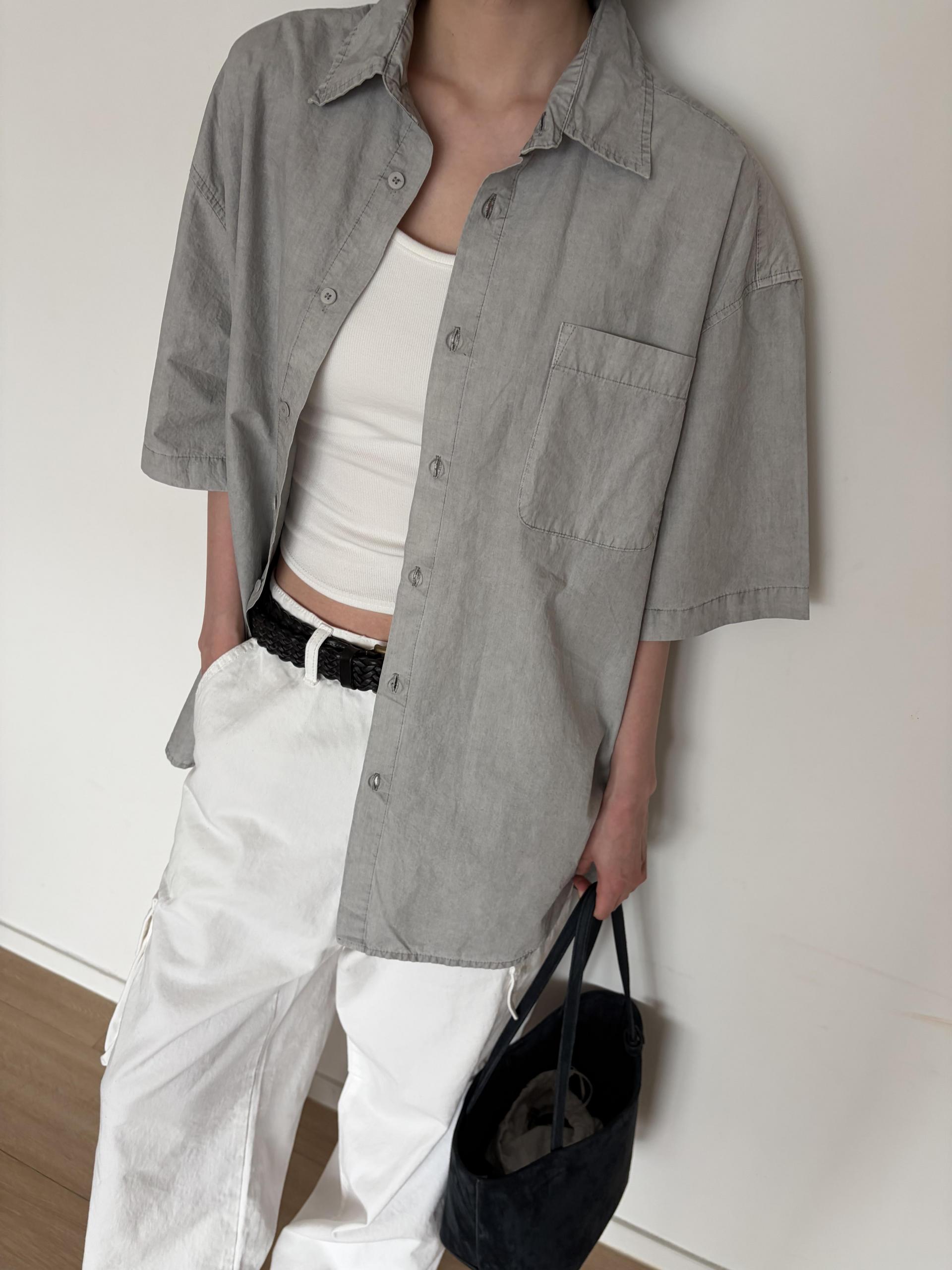 Faded wash half shirt