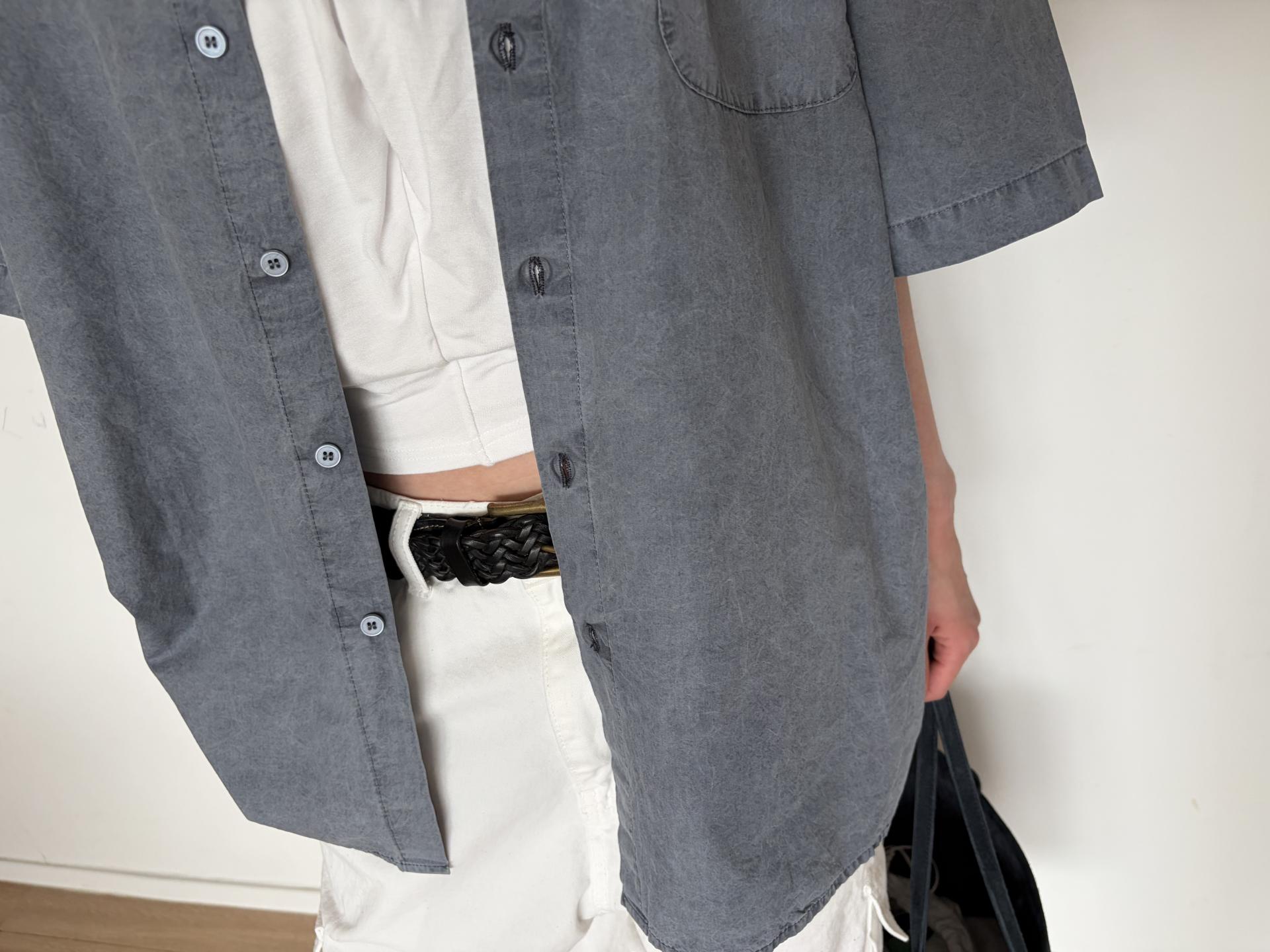 Faded wash half shirt