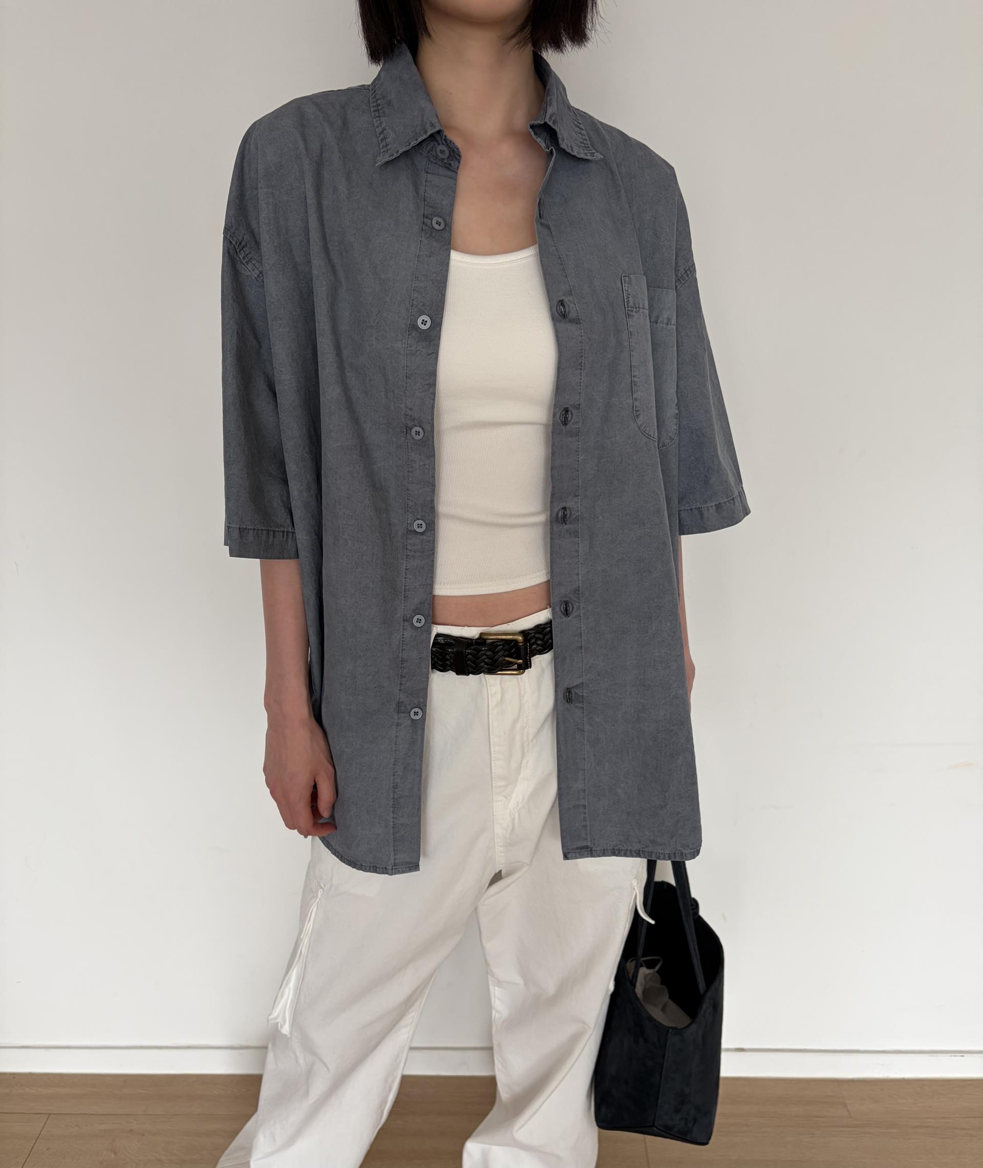 Faded wash half shirt