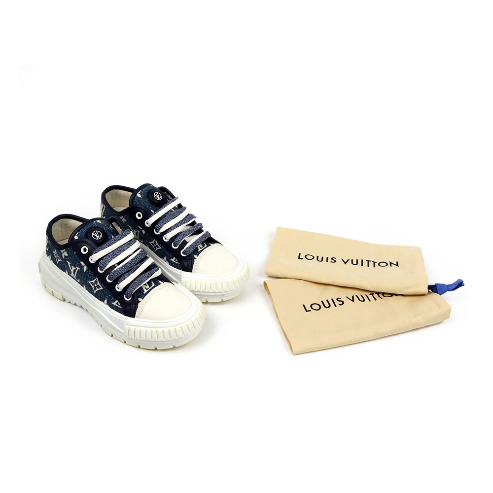 LOUIS VUITTON 루이비통 데님 스쿼드 스니커즈 35 1/2 (225mm) *A