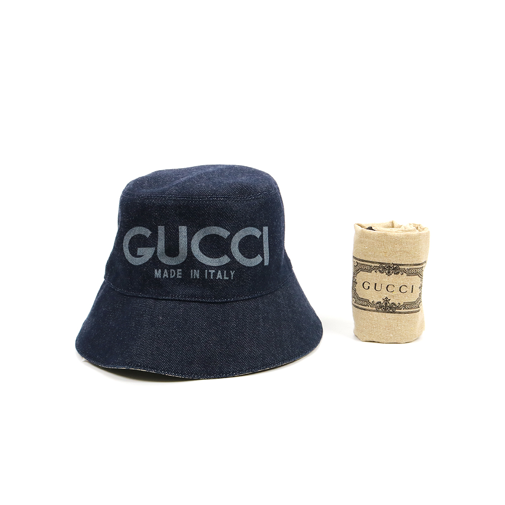 GUCCI 구찌 레이저드 데님 버킷햇