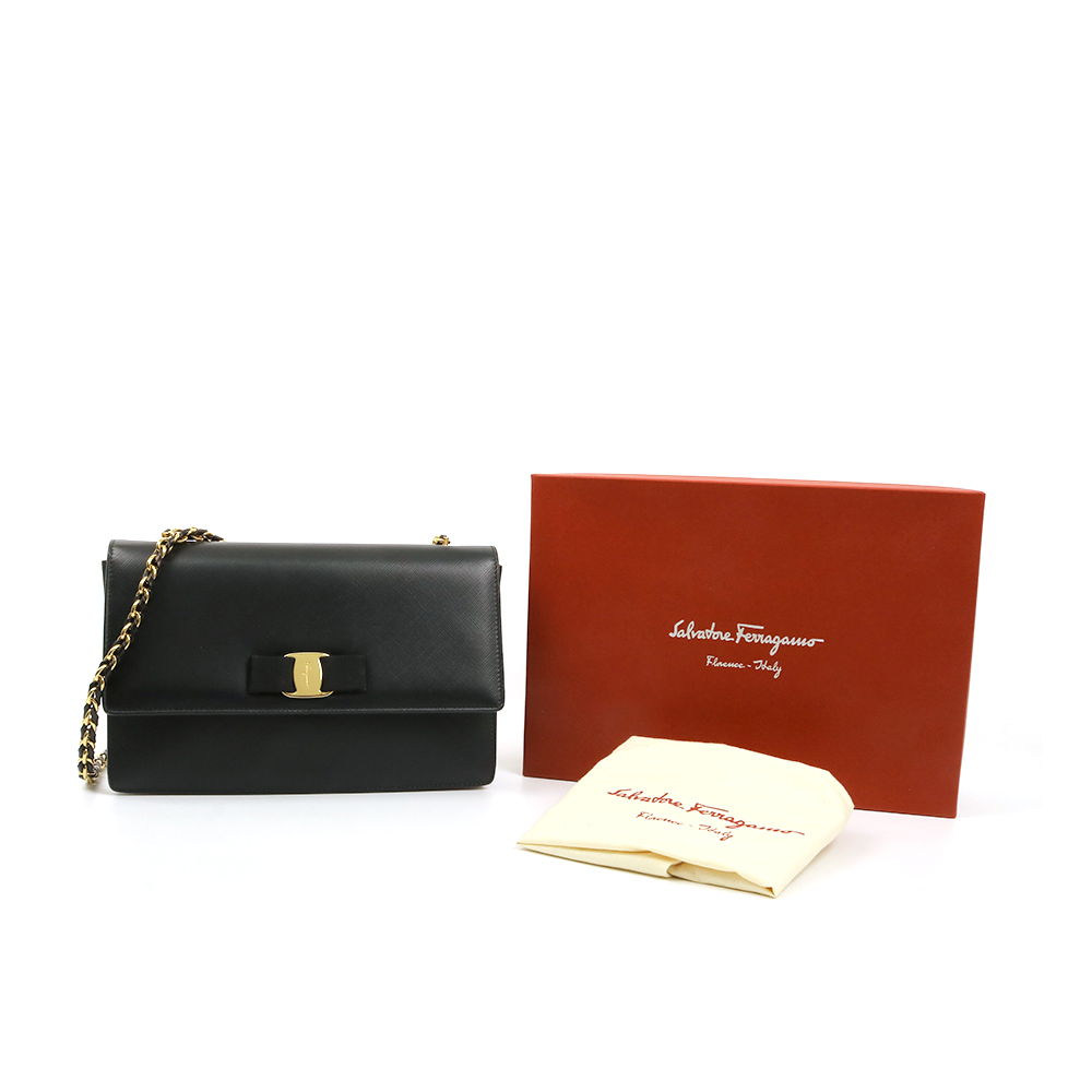 FERRAGAMO 페라가모 바라 지니 체인 숄더*AB