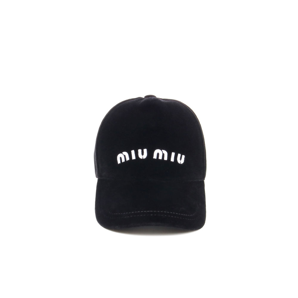 MIUMIU 미우미우 벨벳 볼캡 모자 *A