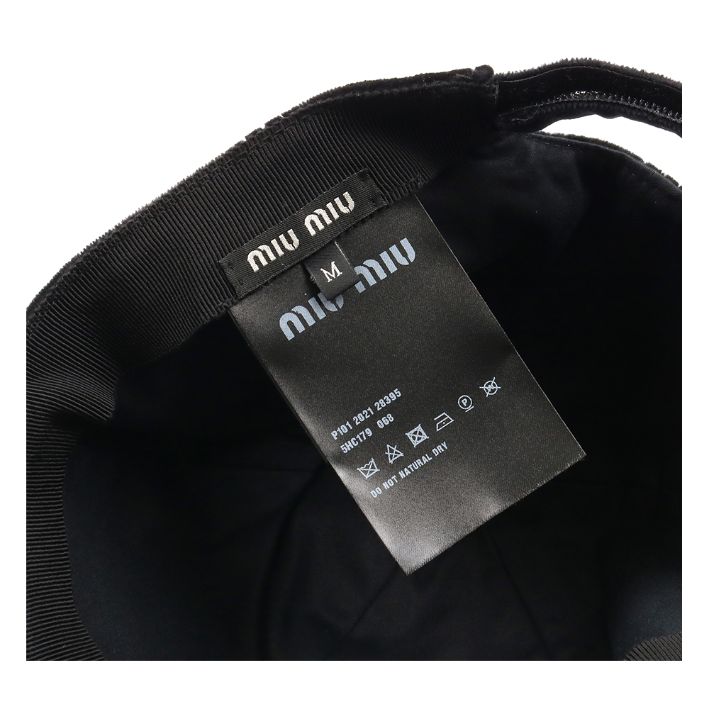 MIUMIU 미우미우 벨벳 볼캡 모자 *A